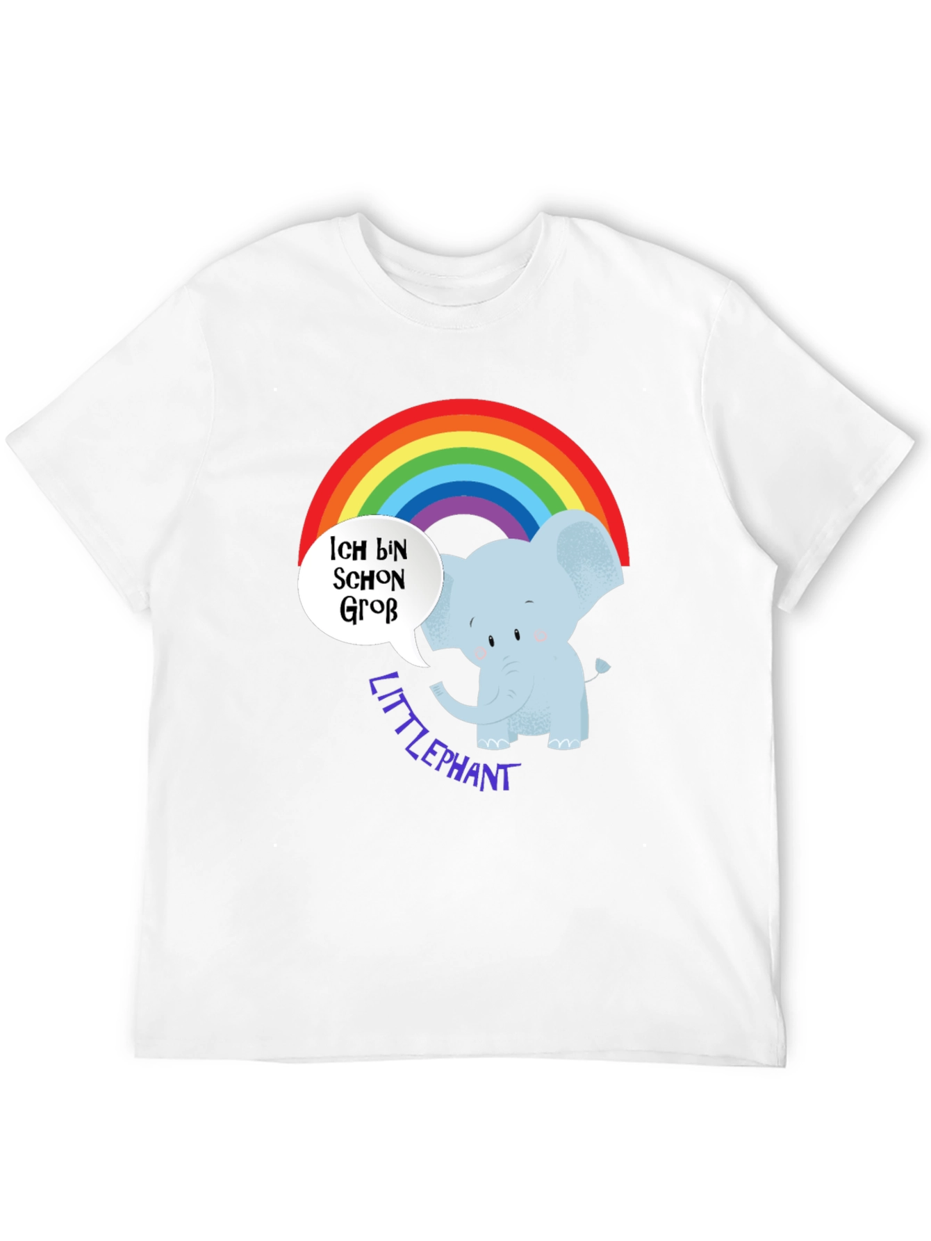 Cute Elephant Rainbow T-Shirt - Little Elephant Design