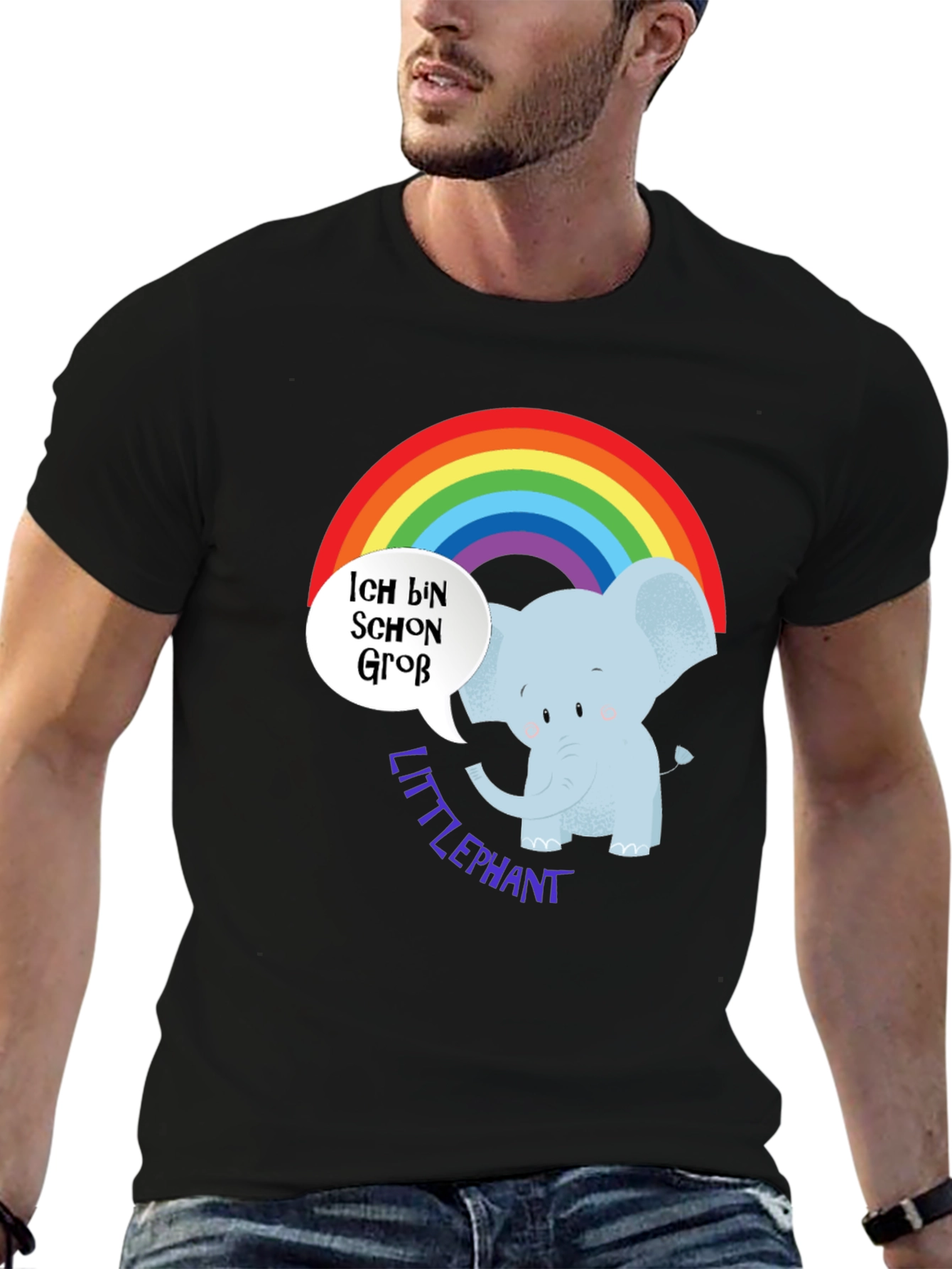 Cute Elephant Rainbow T-Shirt - Little Elephant Design