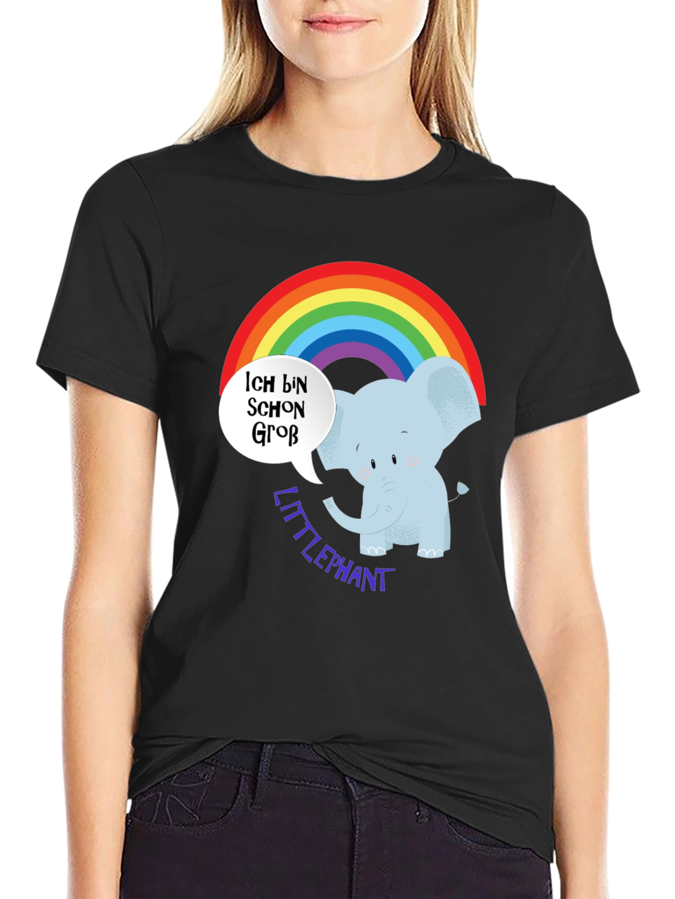 Cute Elephant Rainbow T-Shirt - Little Elephant Design