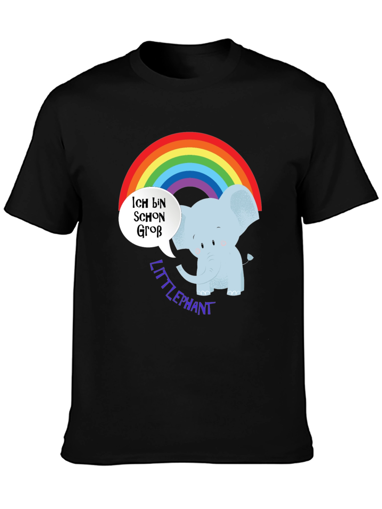 Cute Elephant Rainbow T-Shirt - Little Elephant Design