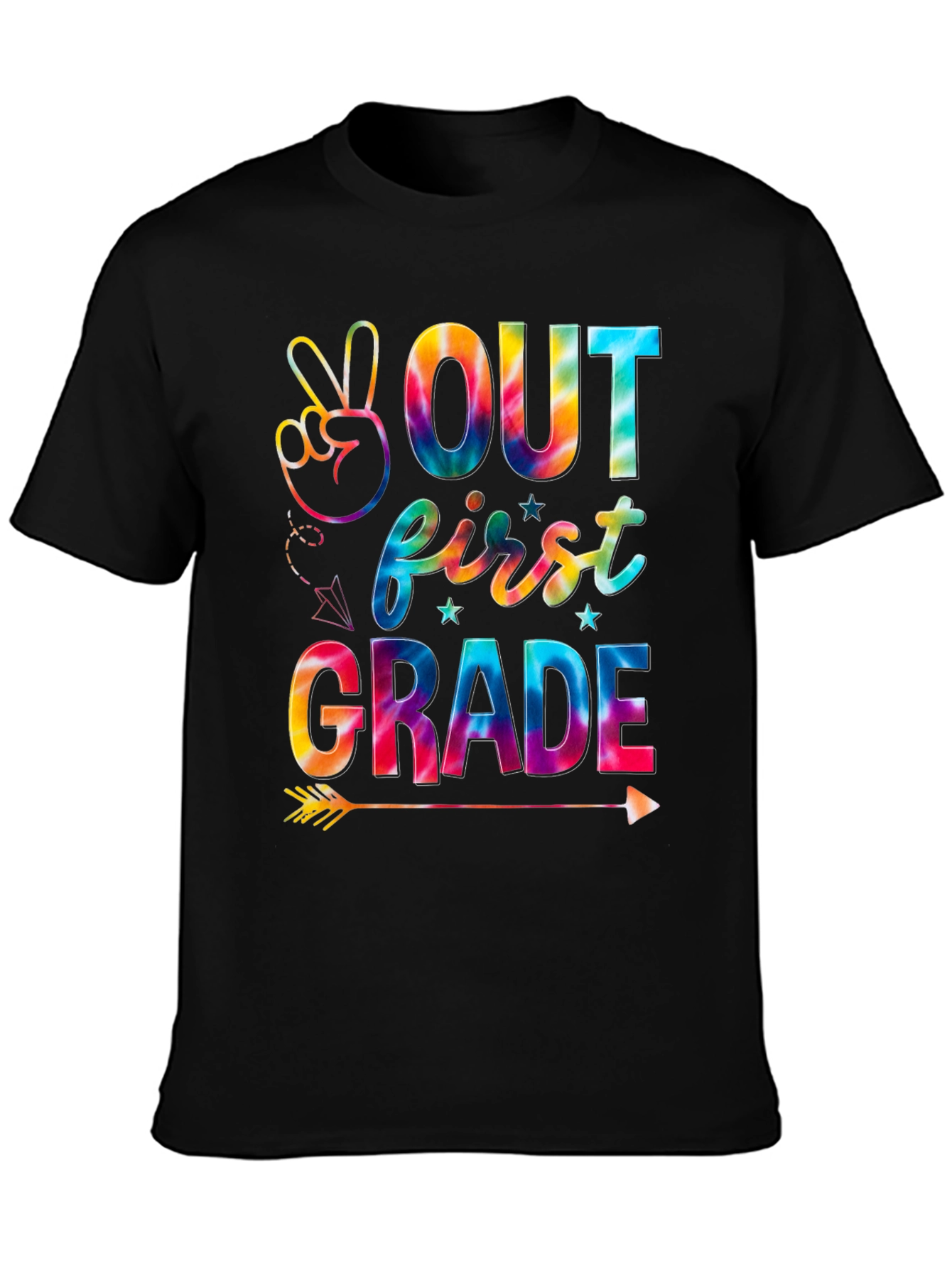 Peace Out First Grade Tie-Dye T-Shirt