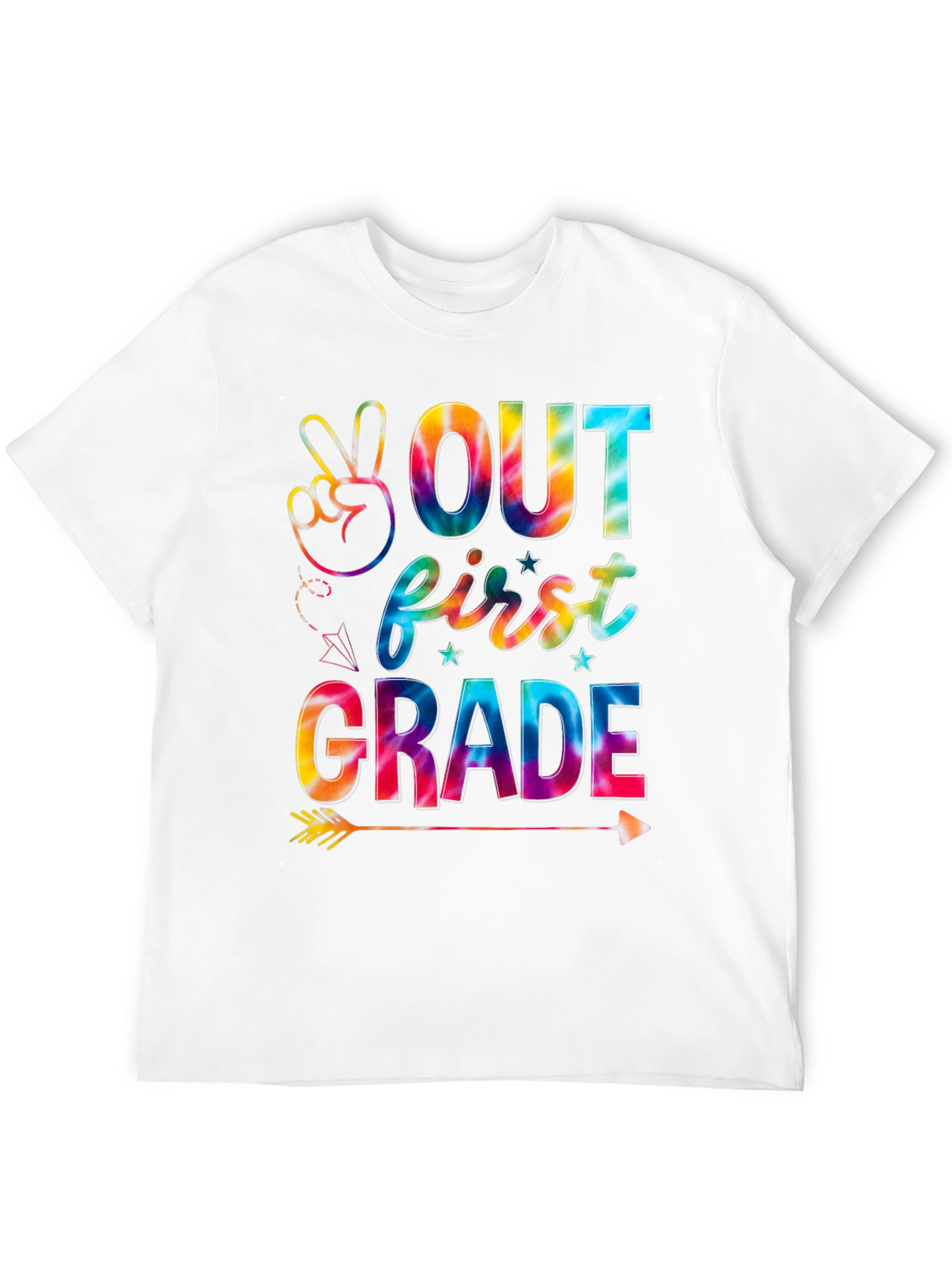 Peace Out First Grade Tie-Dye T-Shirt