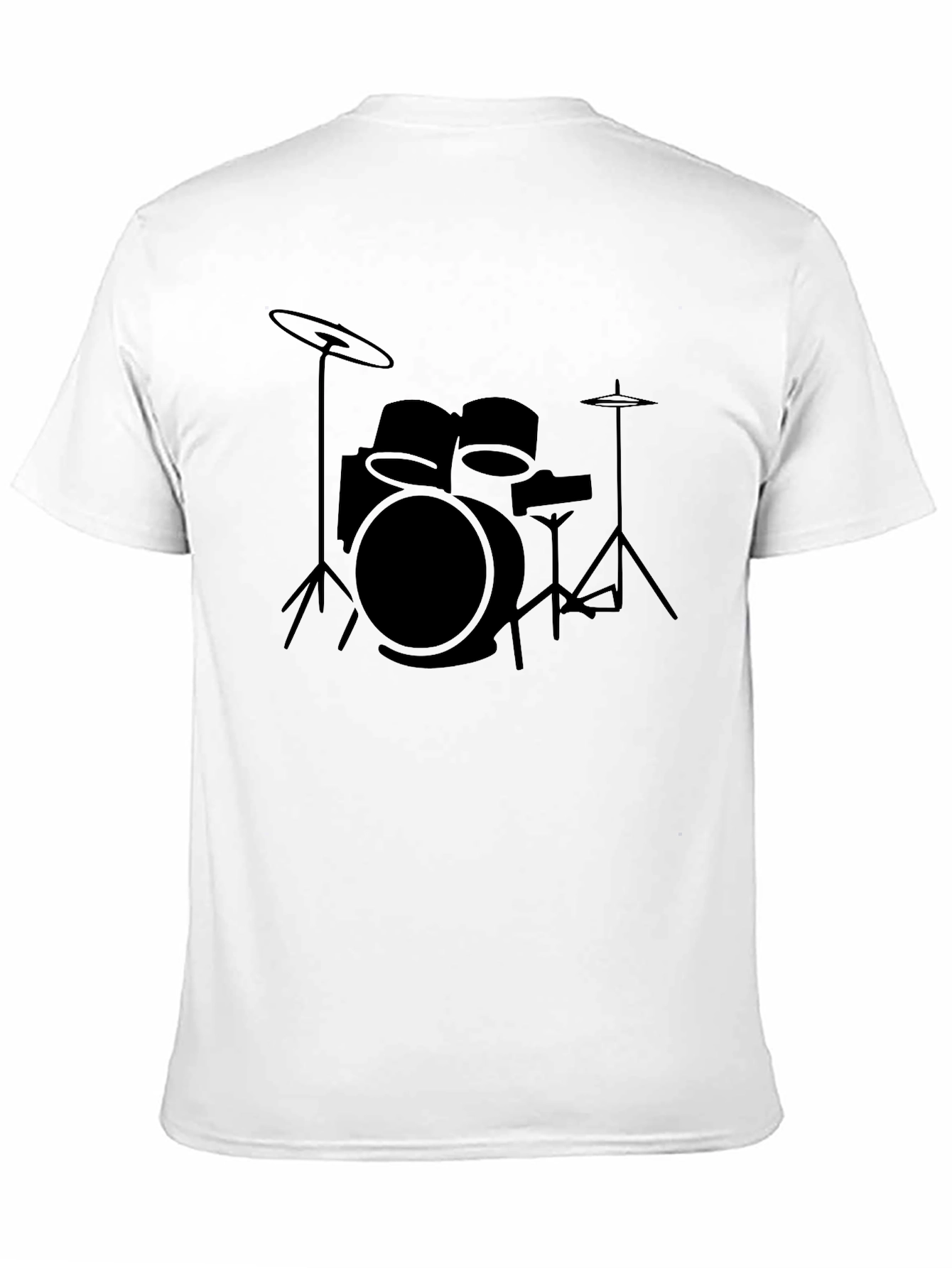 Drum Kit Graphic Print Black T-Shirt