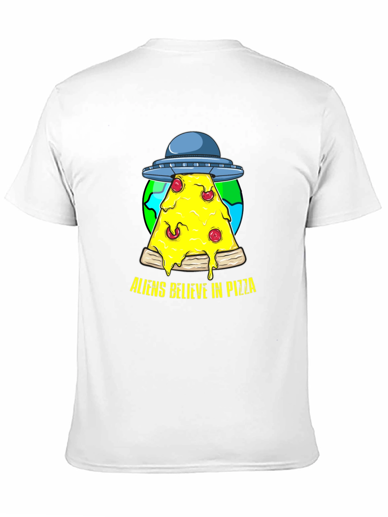 Aliens Believe in Pizza Graphic Tee