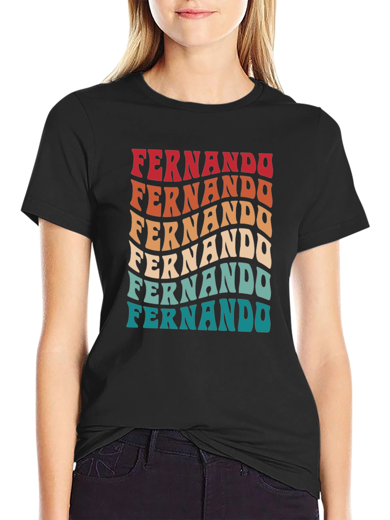 Fernando Retro Wavy Text T-Shirt