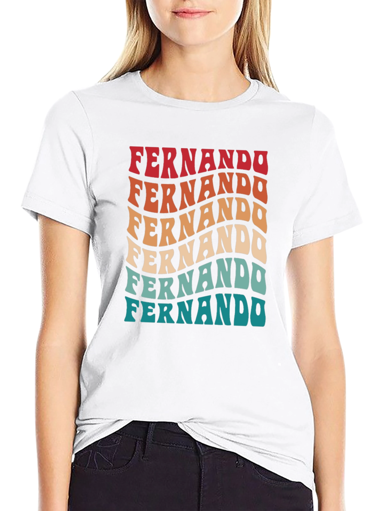 Fernando Retro Wavy Text T-Shirt