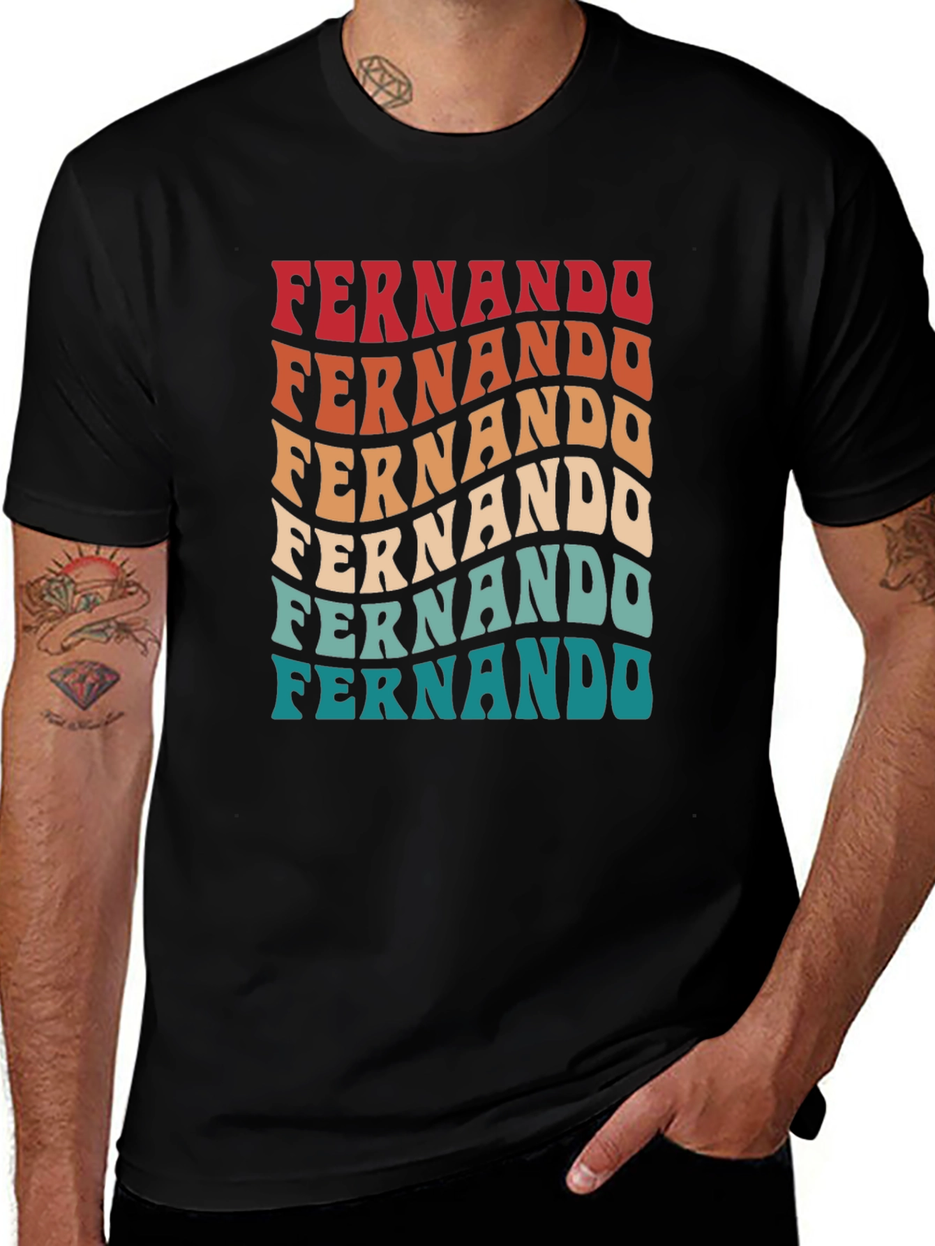 Fernando Retro Wavy Text T-Shirt