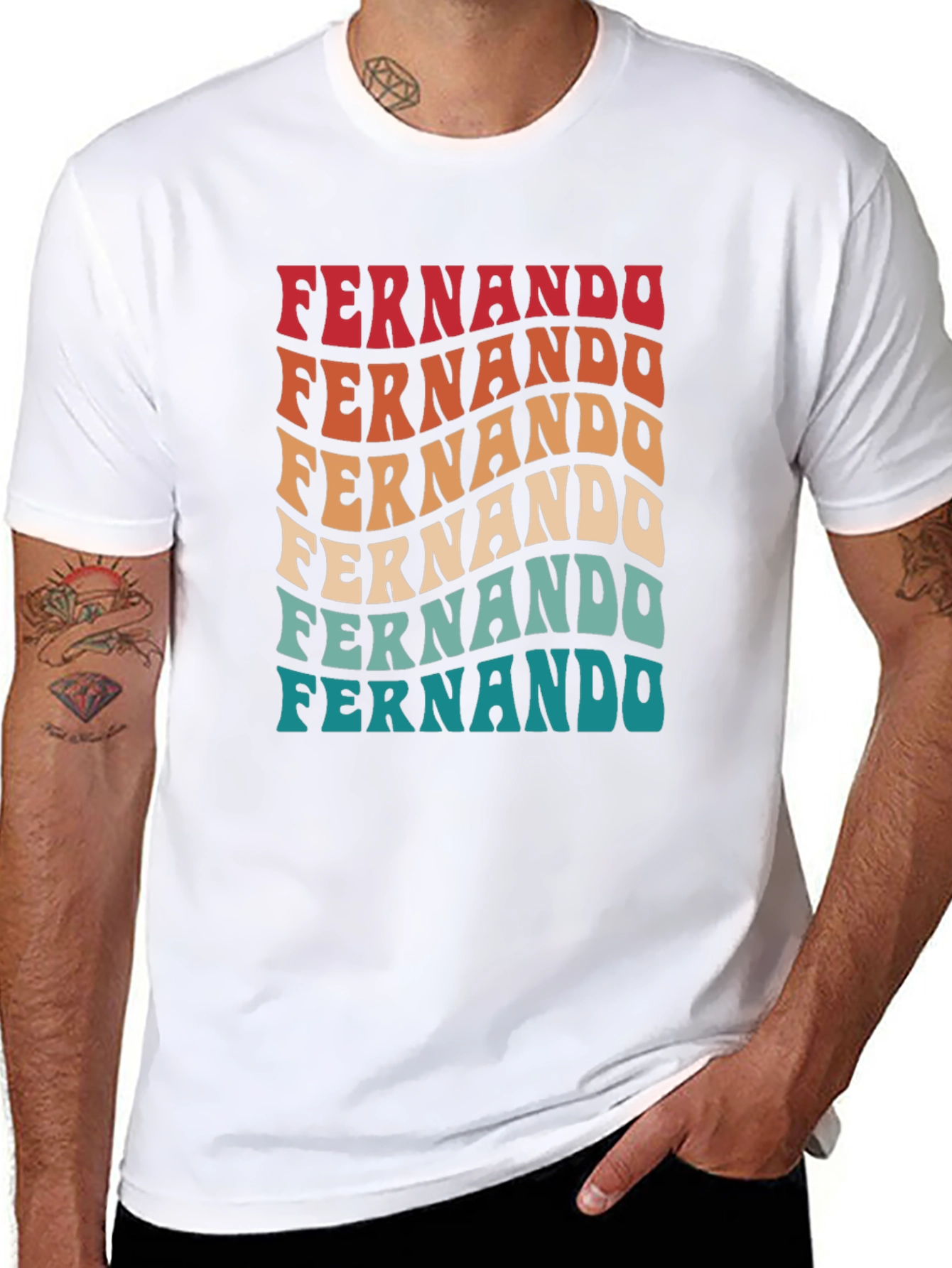 Fernando Retro Wavy Text T-Shirt
