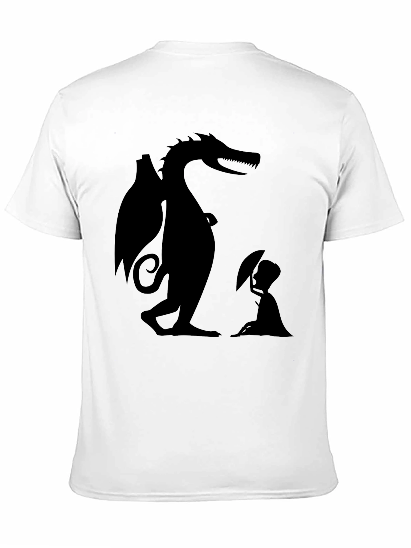 Dragon and Boy Graphic Tee - Black Cotton Blend