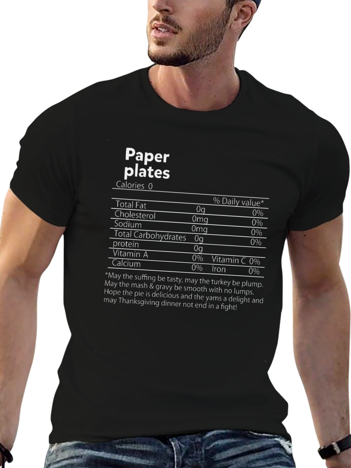 Thanksgiving Dinner Nutrition Facts Funny T-Shirt