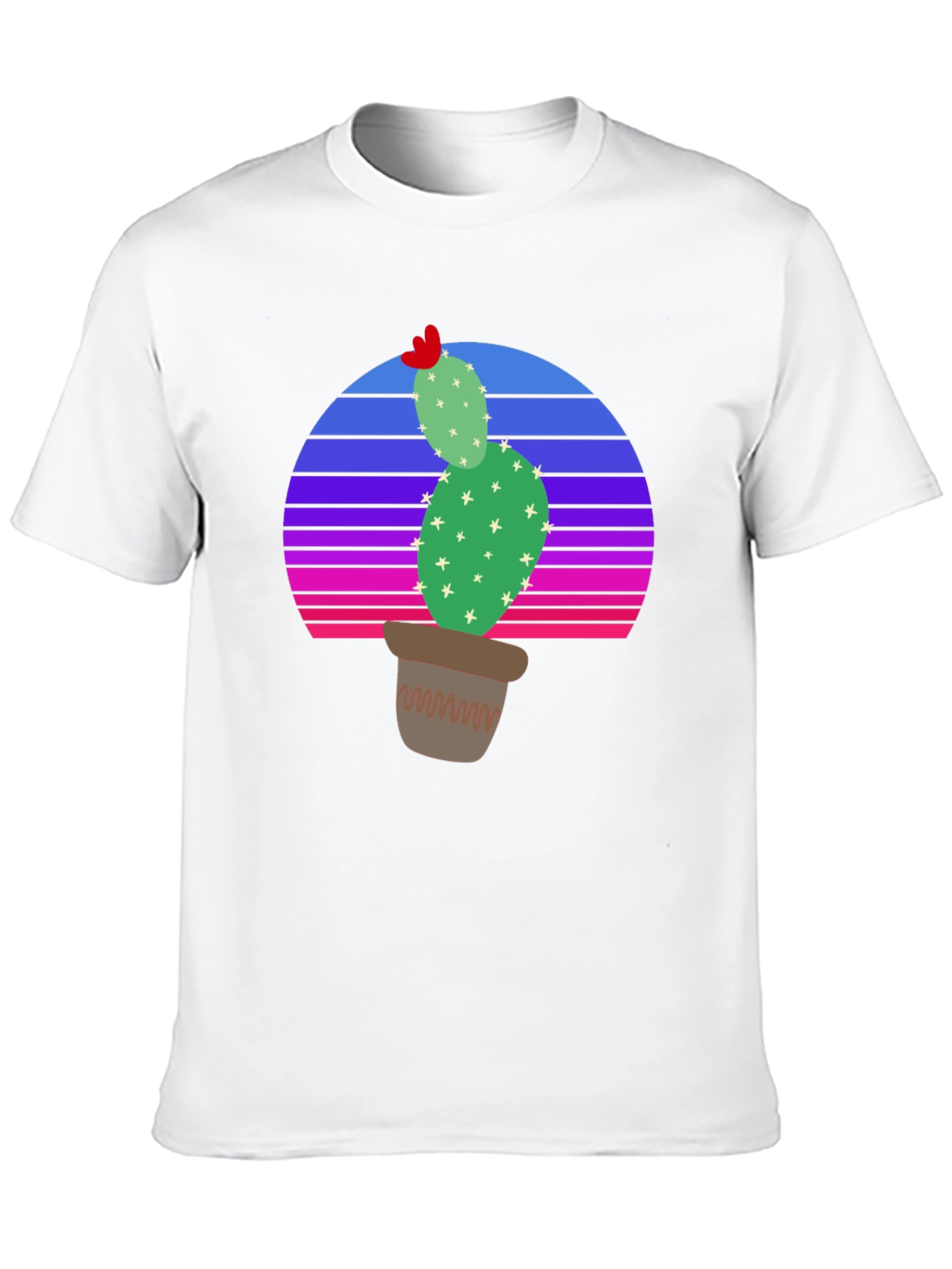 Cactus Sunset T-Shirt - Retro Style Desert Tee