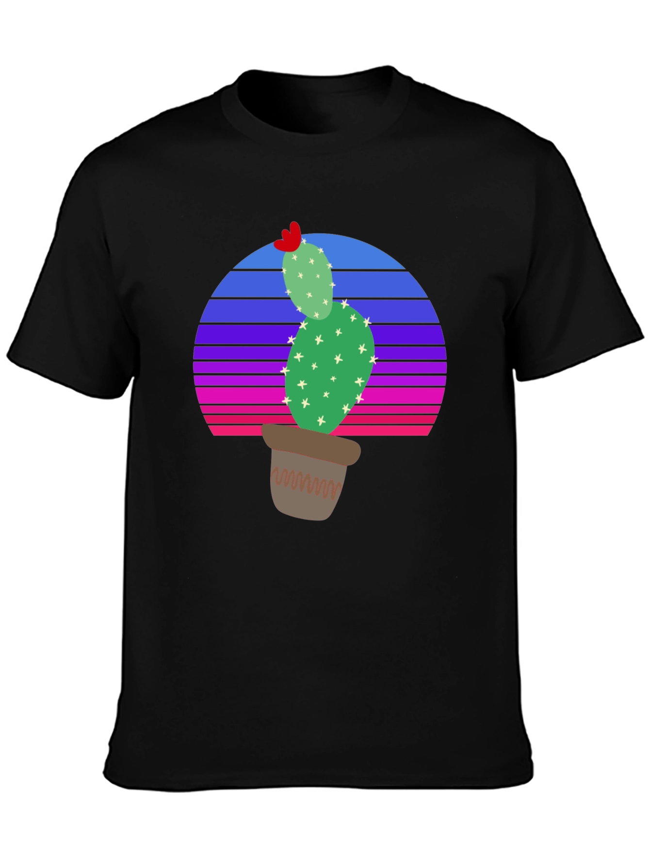 Cactus Sunset T-Shirt - Retro Style Desert Tee