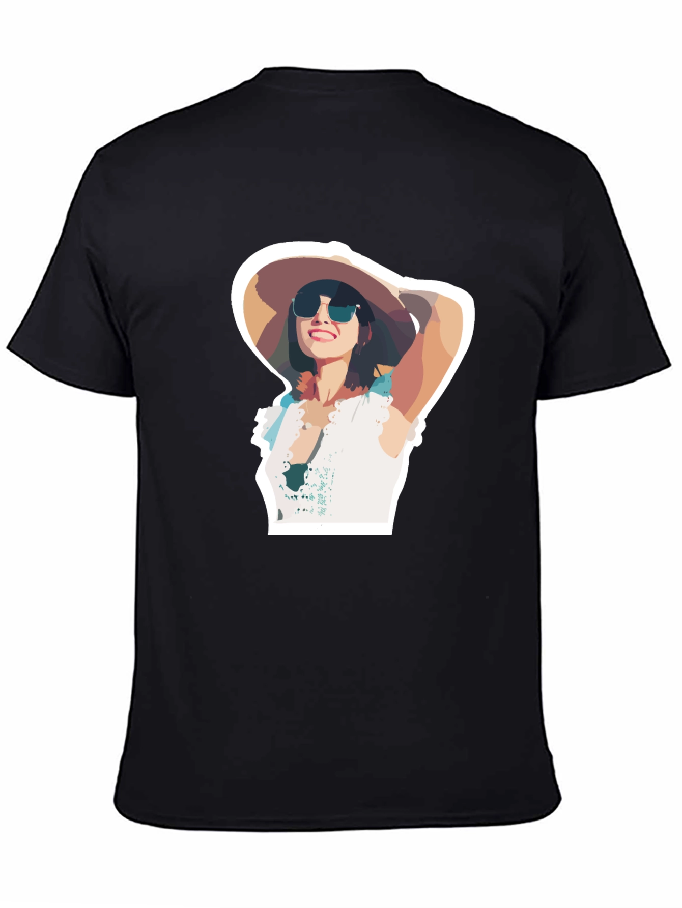 Stylish Woman Graphic Black T-Shirt