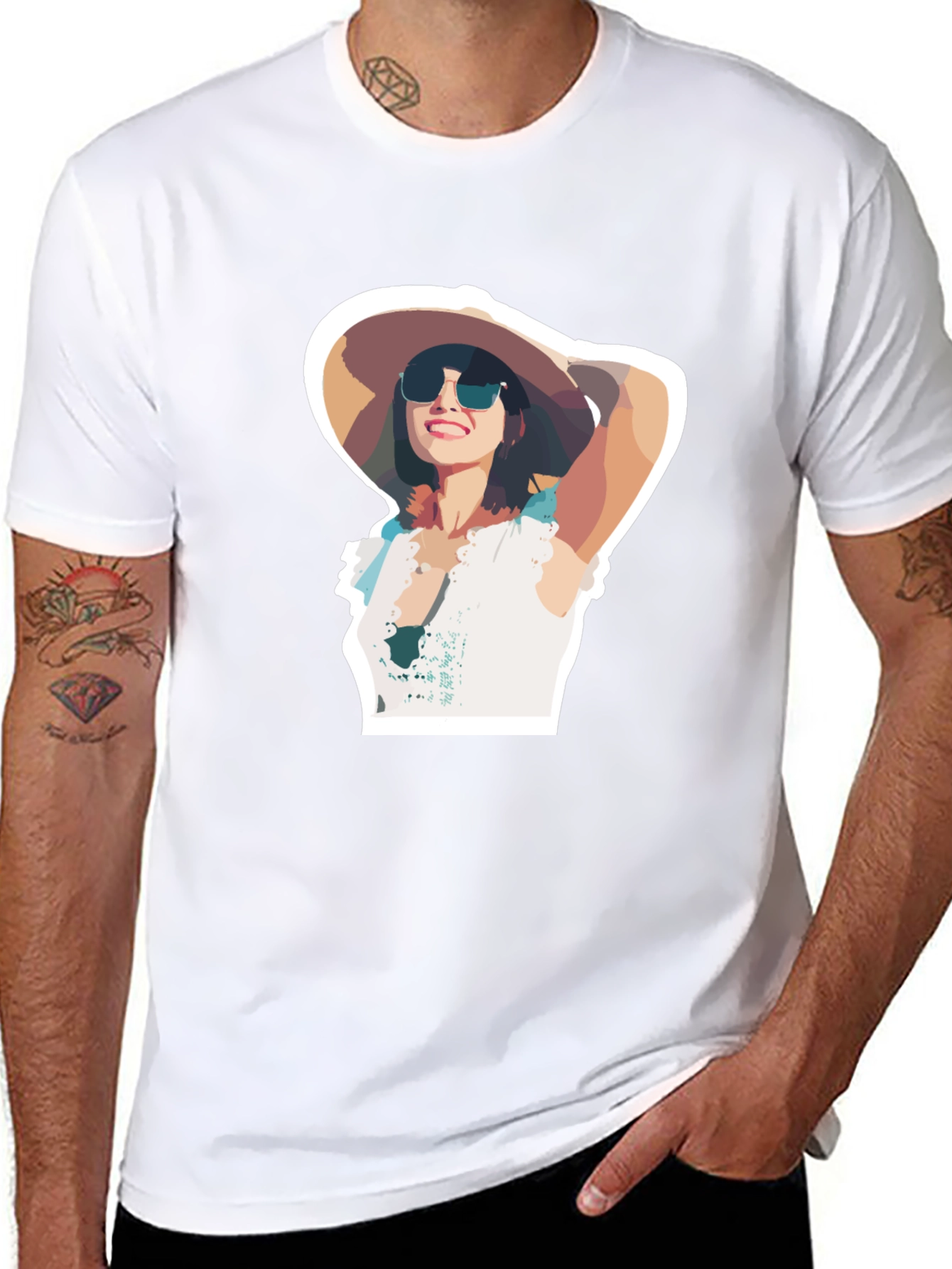 Stylish Woman Graphic Black T-Shirt