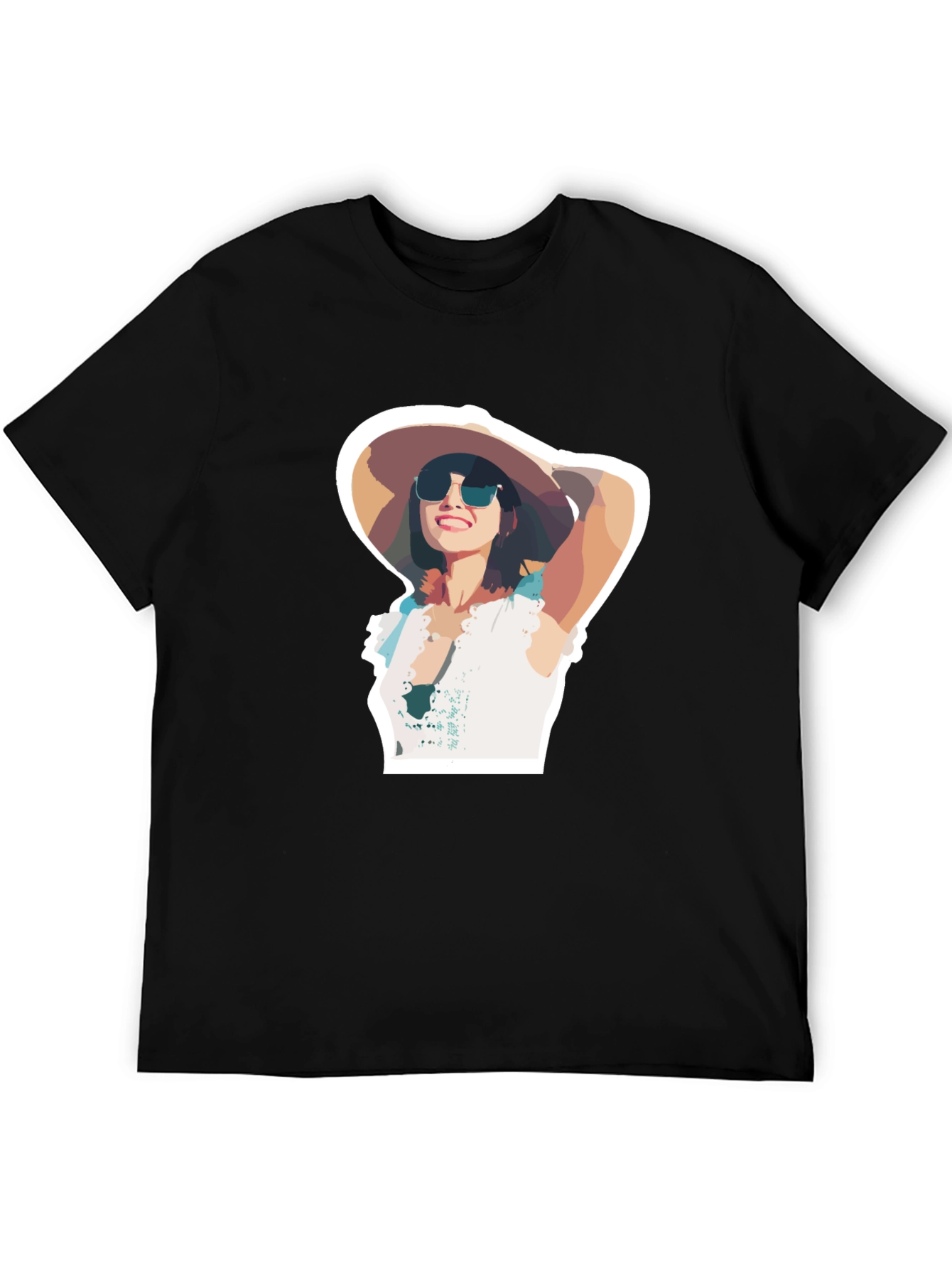 Stylish Woman Graphic Black T-Shirt