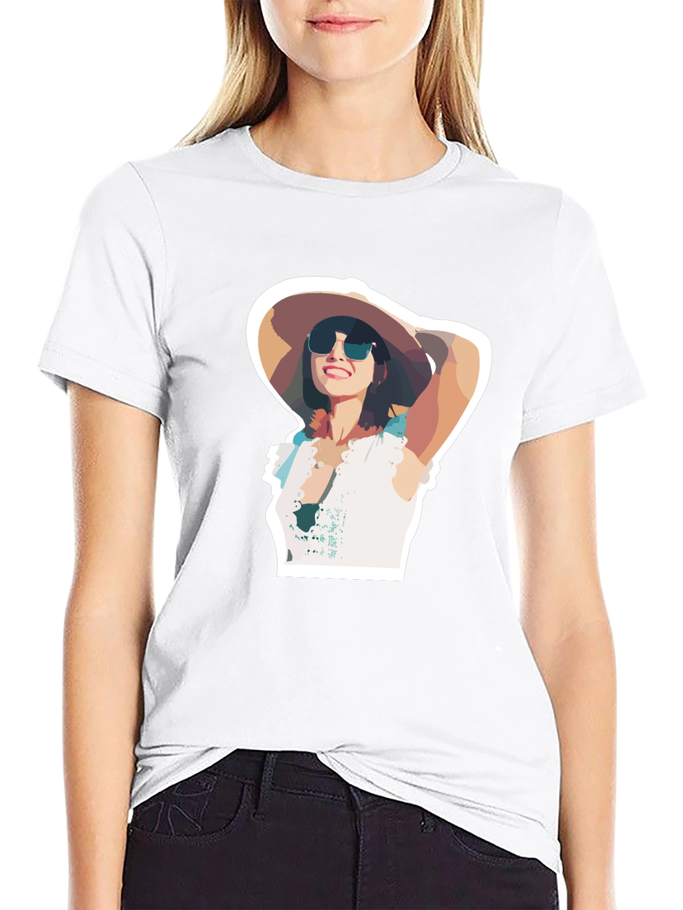Stylish Woman Graphic Black T-Shirt