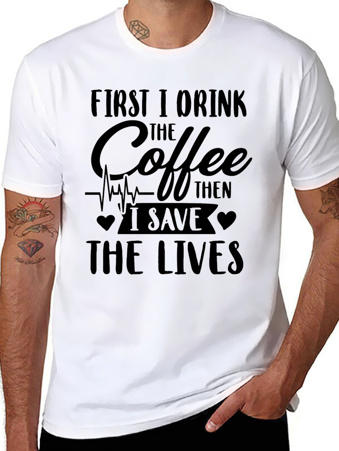 Coffee Then Lives T-Shirt - Novelty Graphic Tee