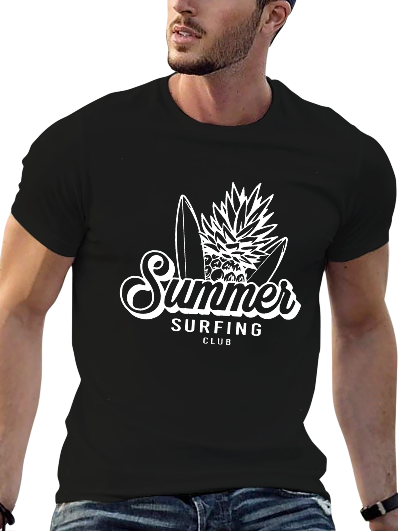 Summer Surfing Club Black T-Shirt