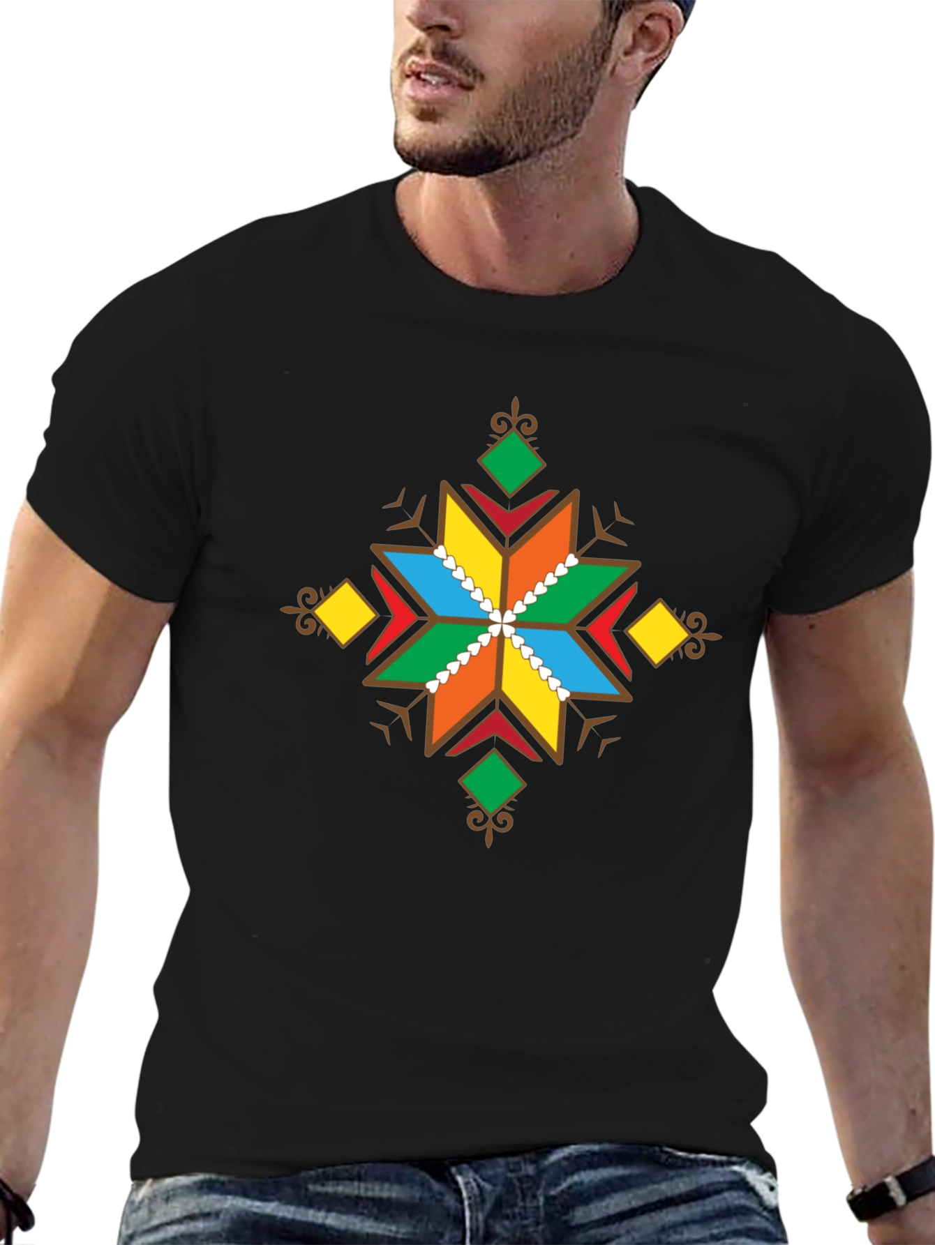 Geometric Star Graphic Tee - Bold & Stylish