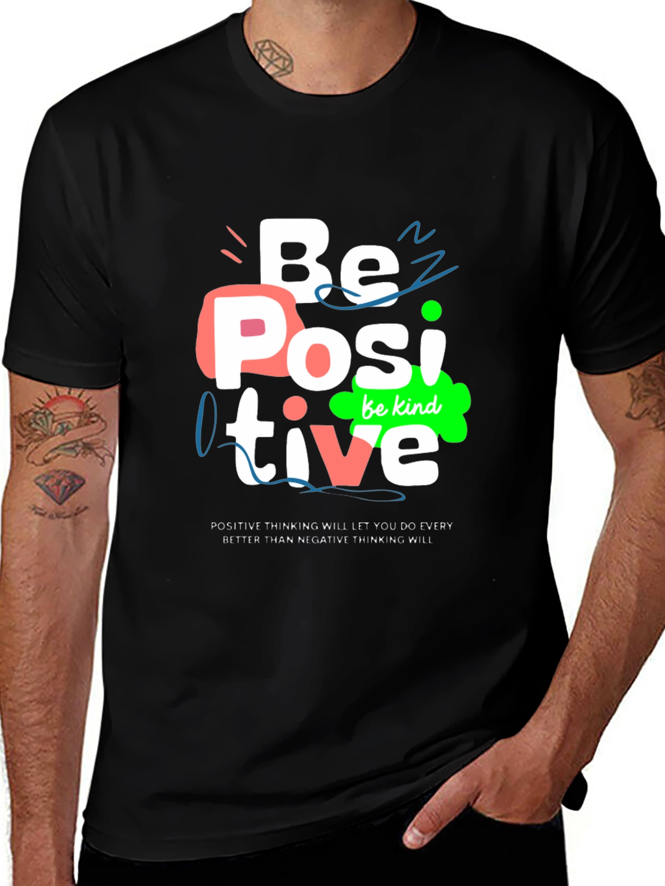 Be Positive Graphic Tee - Motivational Shirt