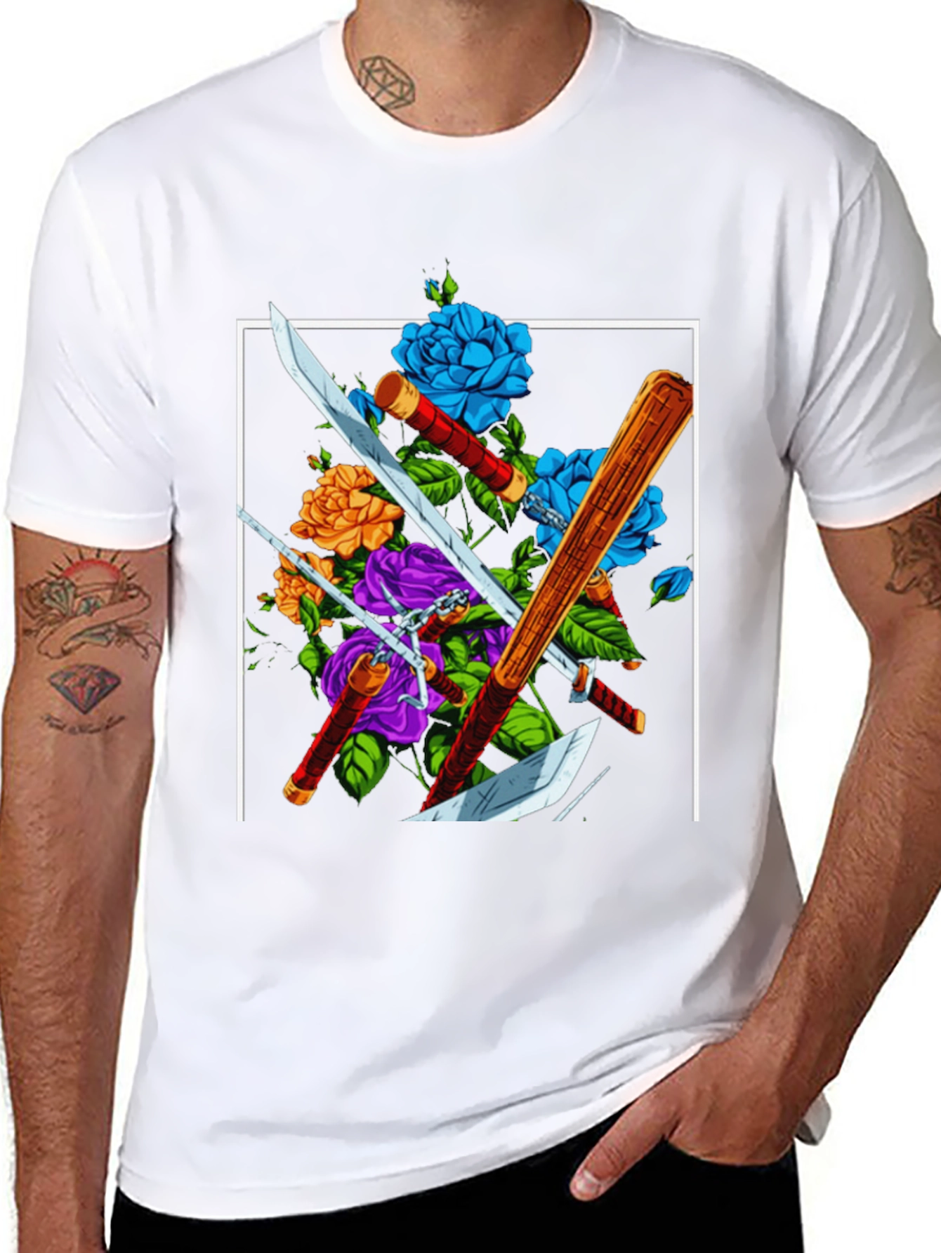 Katana & Roses Graphic Tee