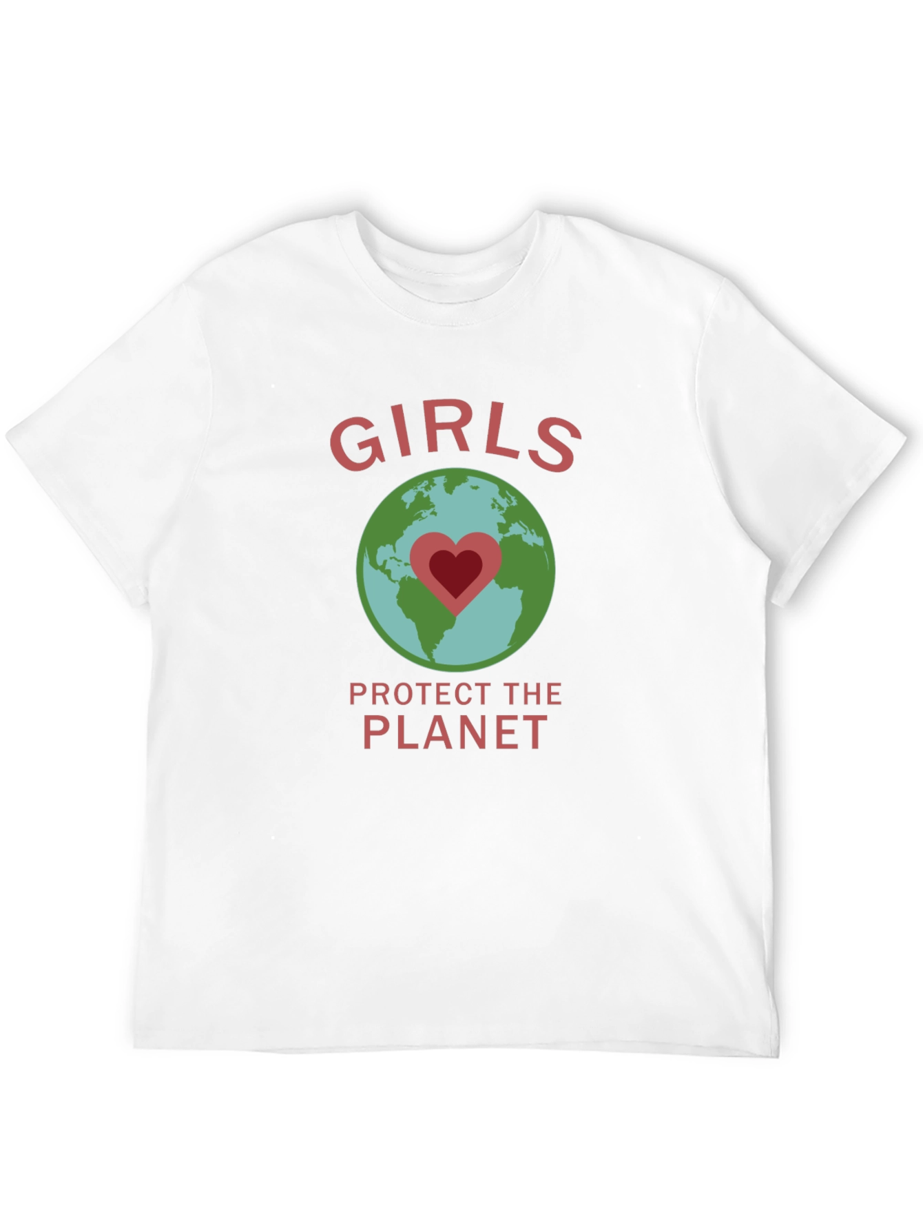 Girls Protect the Planet Earth Heart Graphic T-Shirt