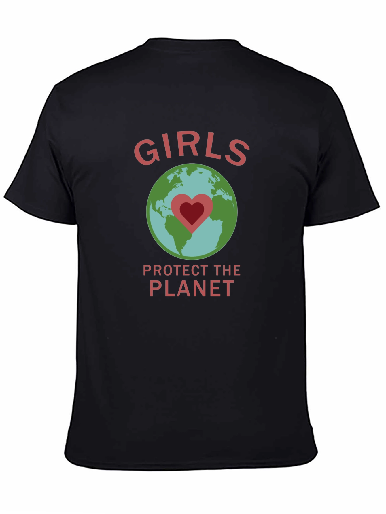 Girls Protect the Planet Earth Heart Graphic T-Shirt