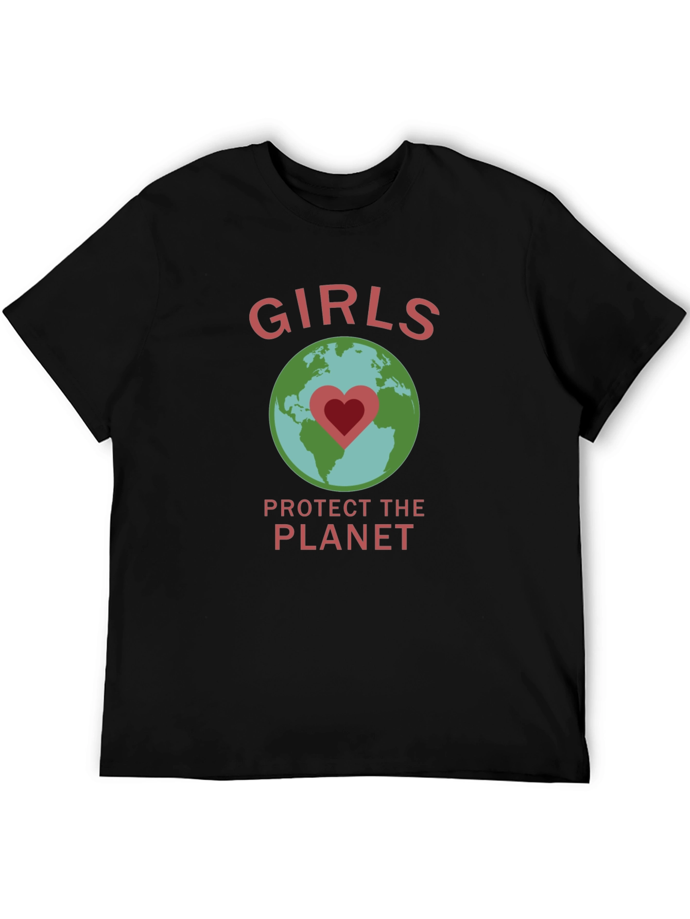 Girls Protect the Planet Earth Heart Graphic T-Shirt