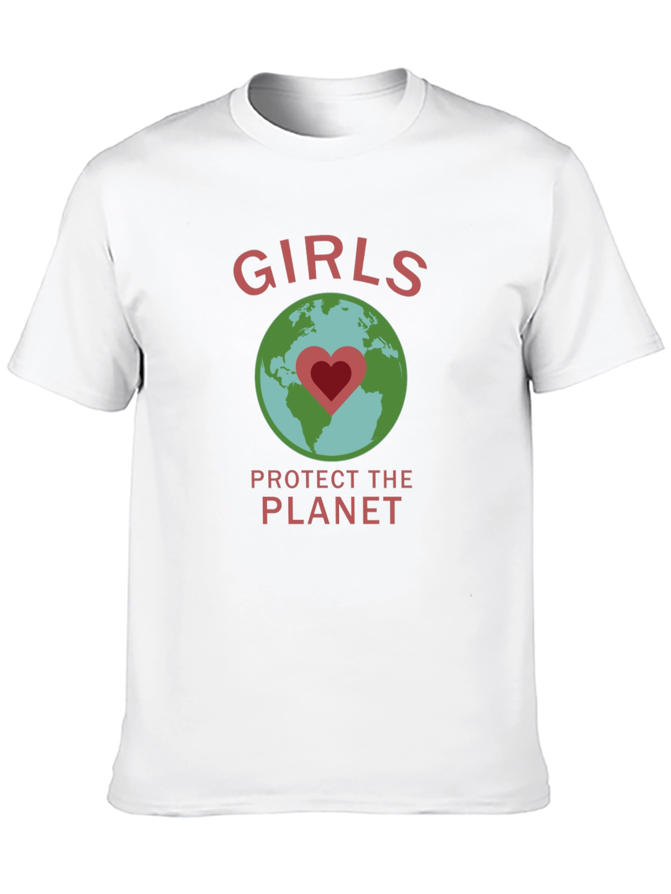 Girls Protect the Planet Earth Heart Graphic T-Shirt