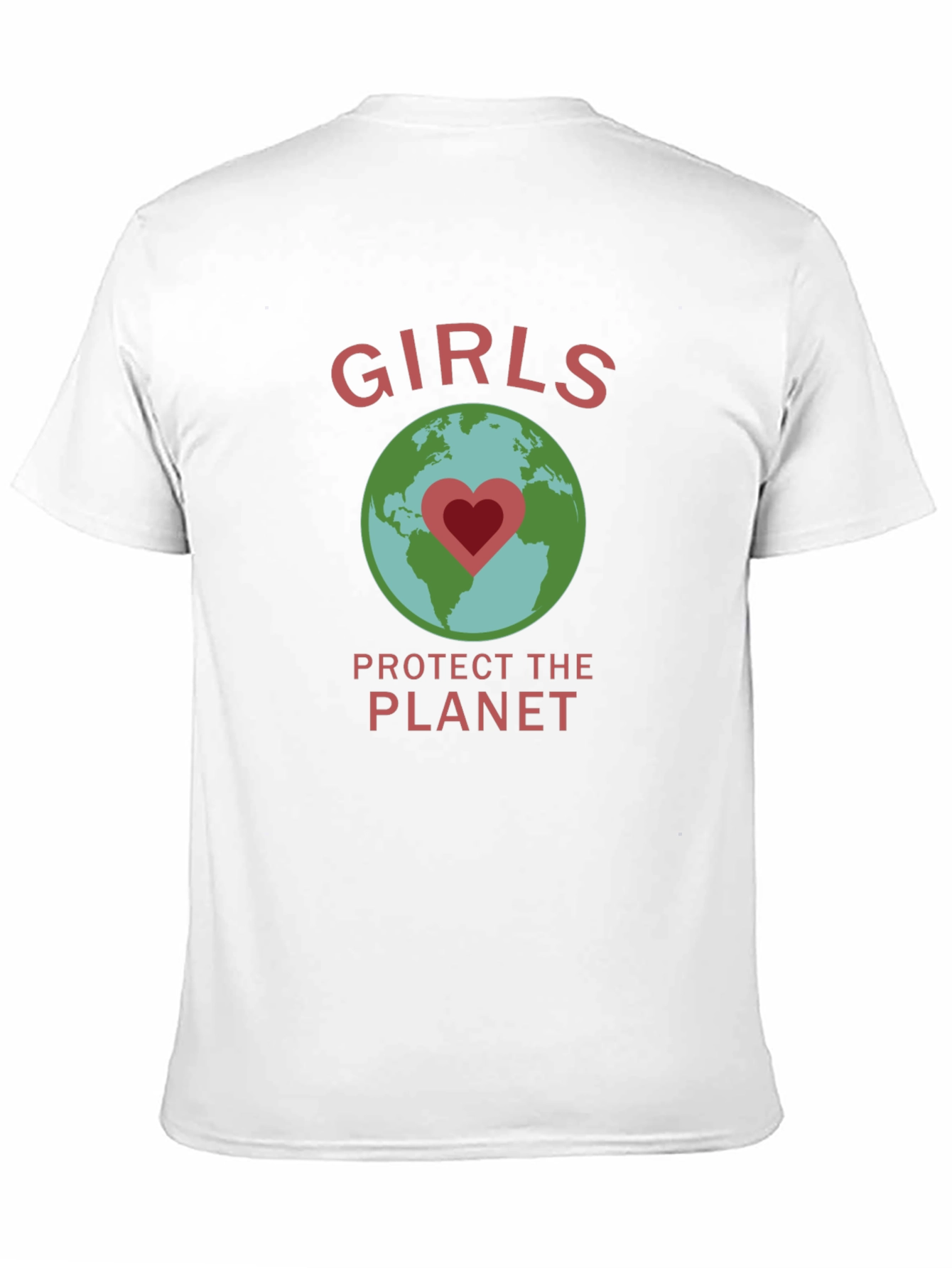 Girls Protect the Planet Earth Heart Graphic T-Shirt