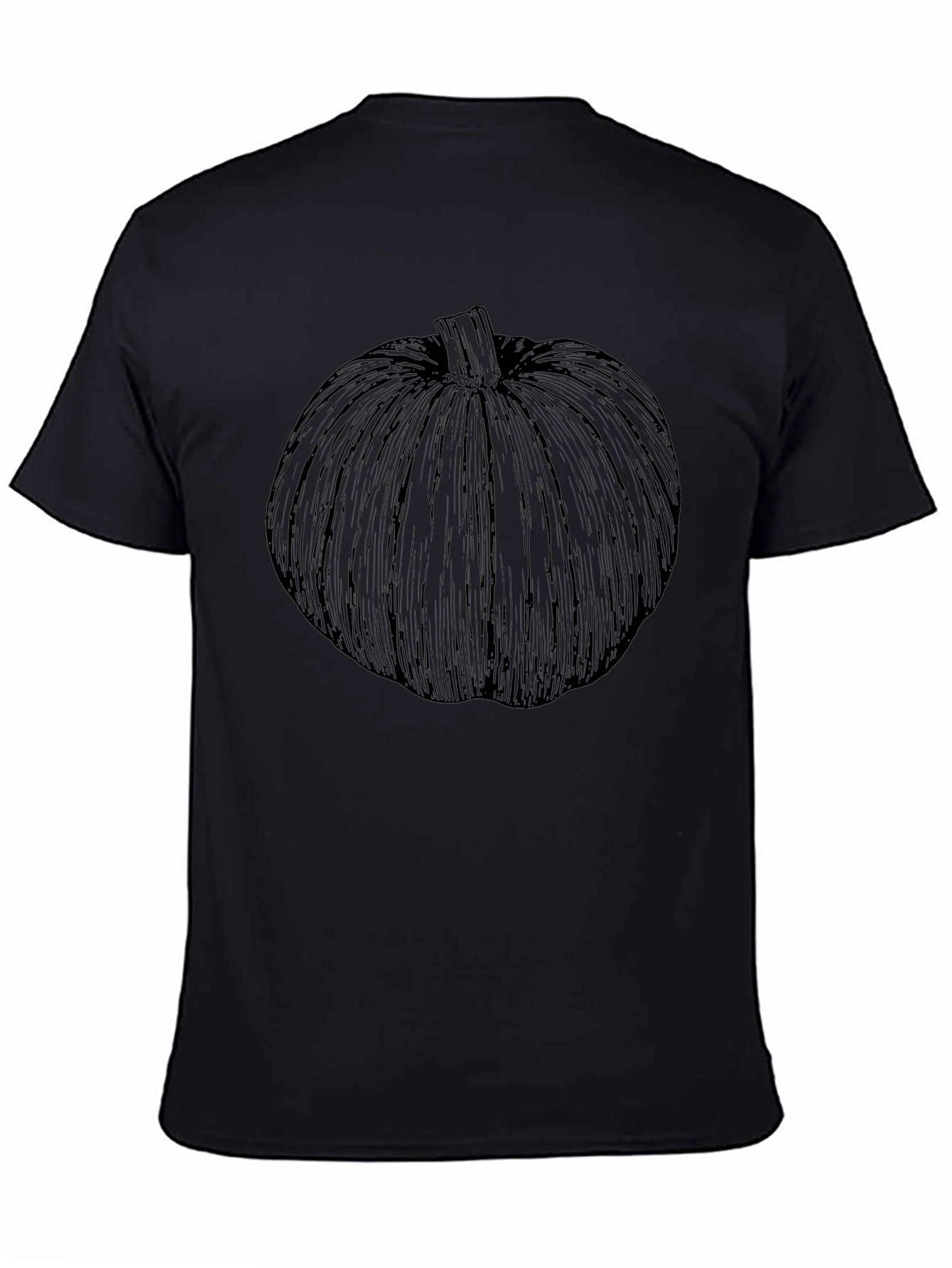 Black Pumpkin Graphic Tee - Stylish Halloween Shirt