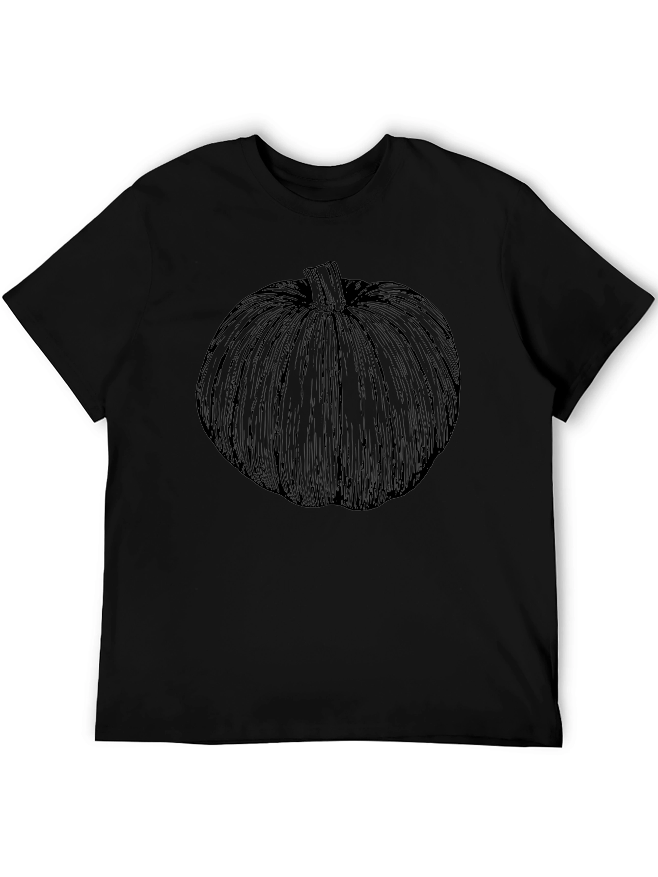 Black Pumpkin Graphic Tee - Stylish Halloween Shirt