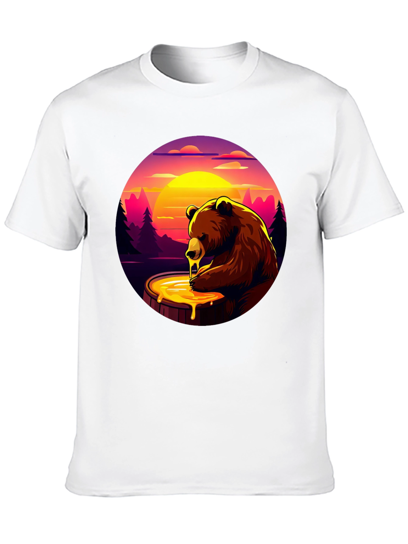 Honey Bear Graphic T-Shirt - Black