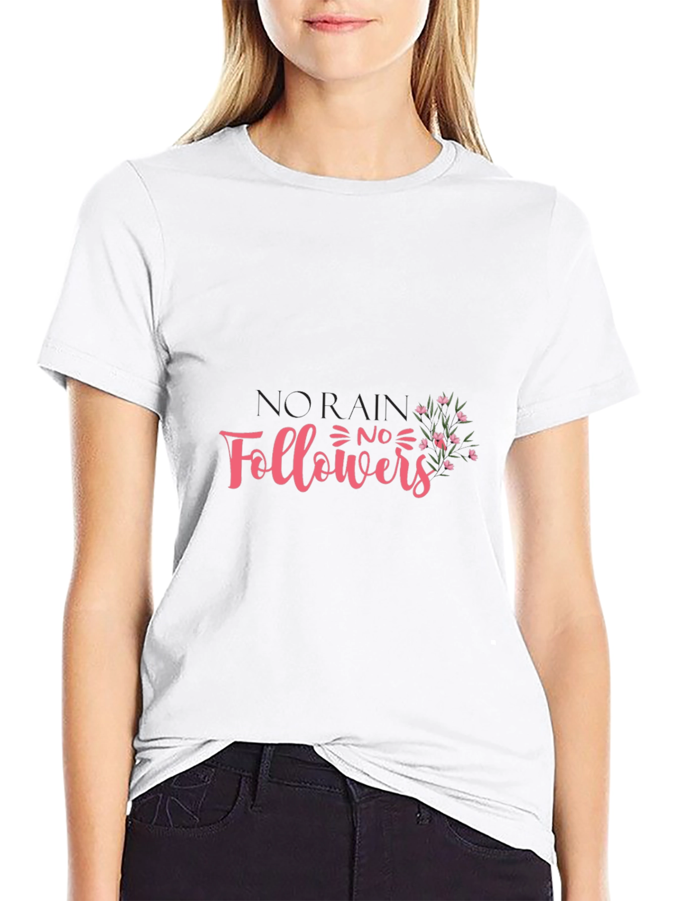 No Rain No Flowers Graphic T-Shirt - Black