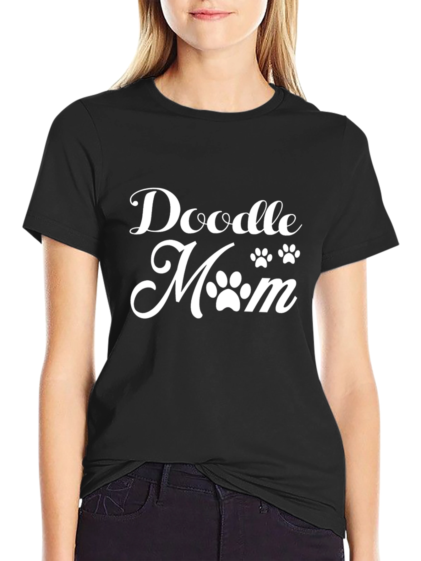 Doodle Mom Tee - Black Graphic T-Shirt