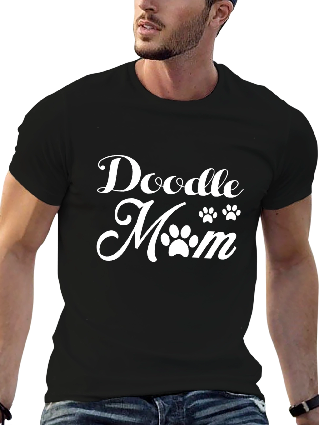 Doodle Mom Tee - Black Graphic T-Shirt
