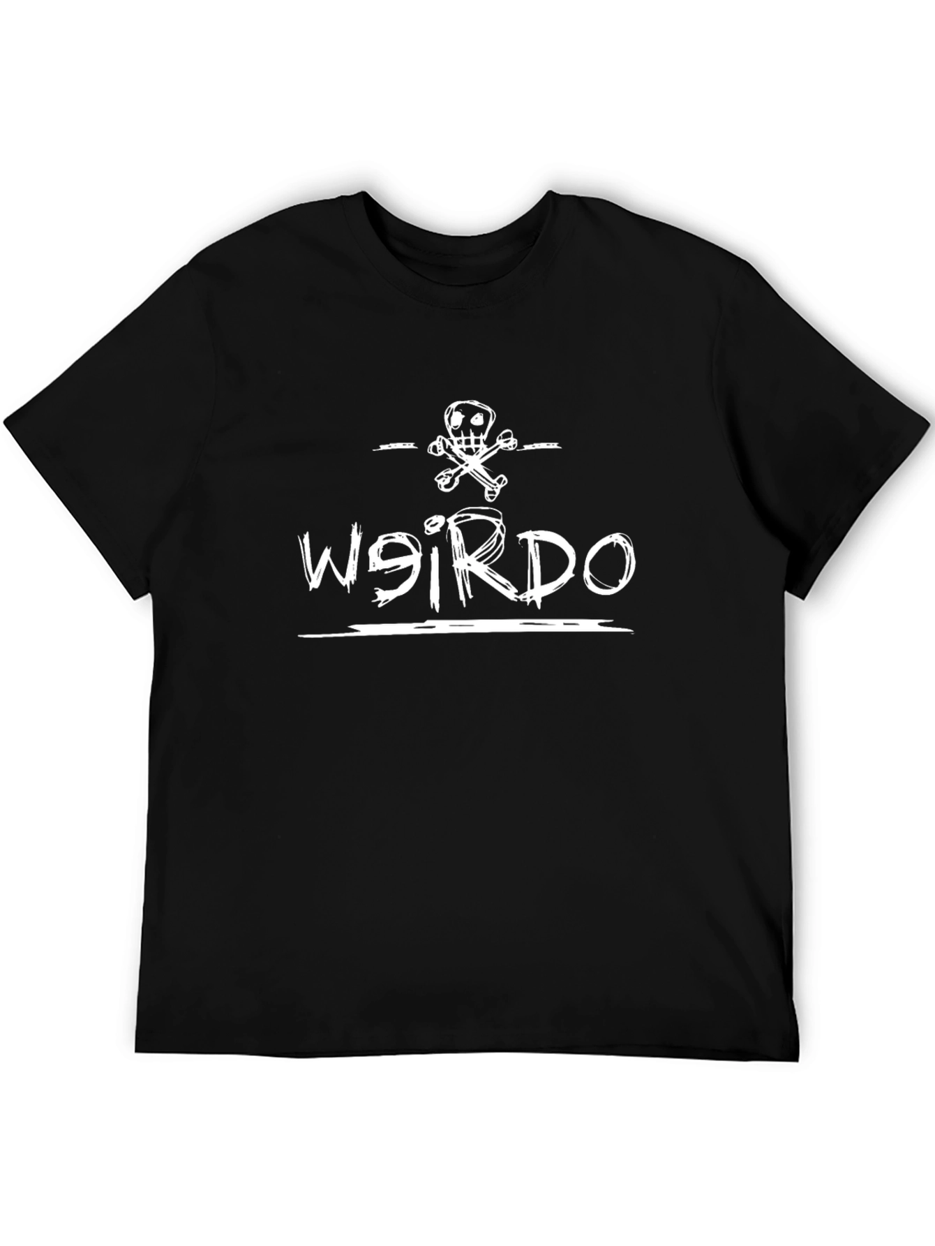 Weirdo Graphic Print T-Shirt - Black Cotton Tee