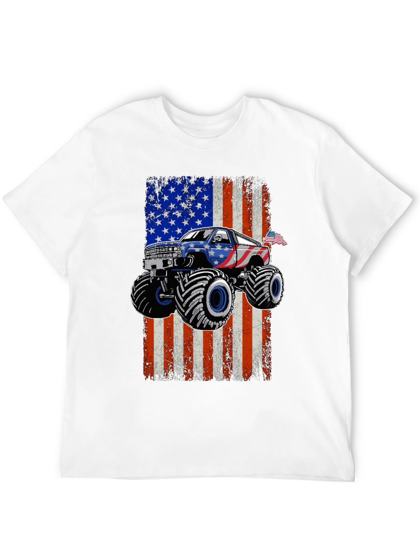 American Flag Monster Truck Graphic Tee