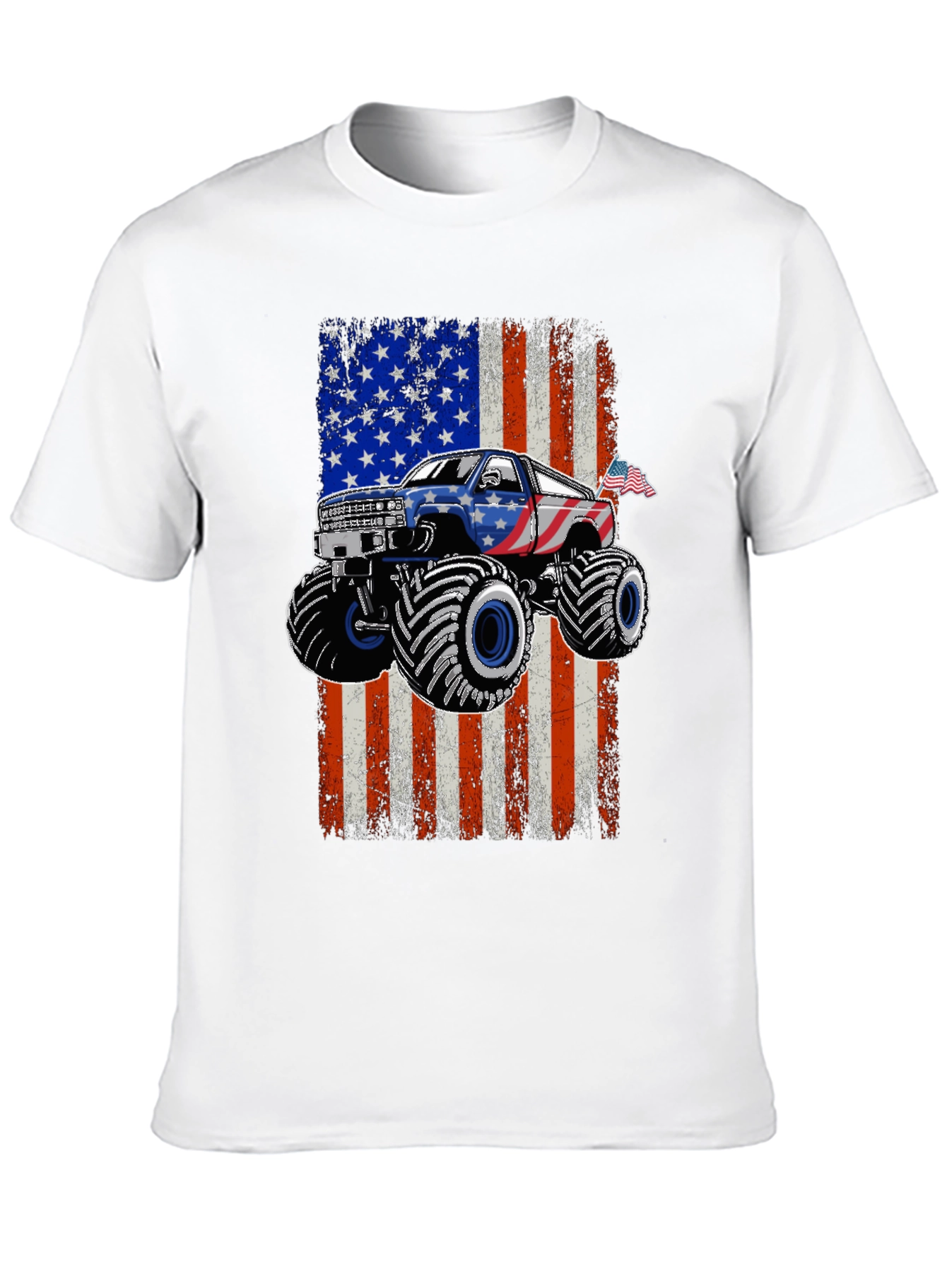 American Flag Monster Truck Graphic Tee