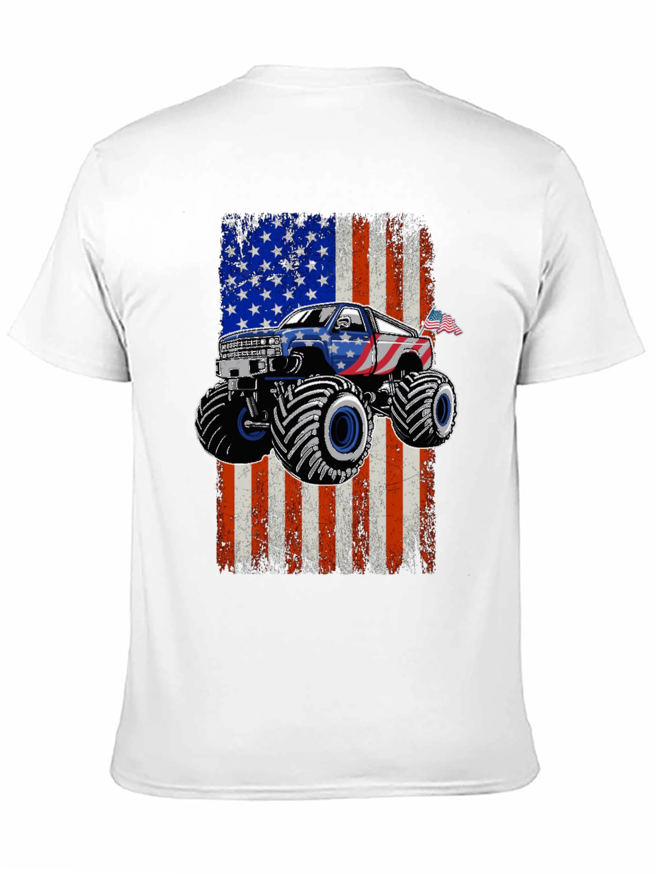 American Flag Monster Truck Graphic Tee