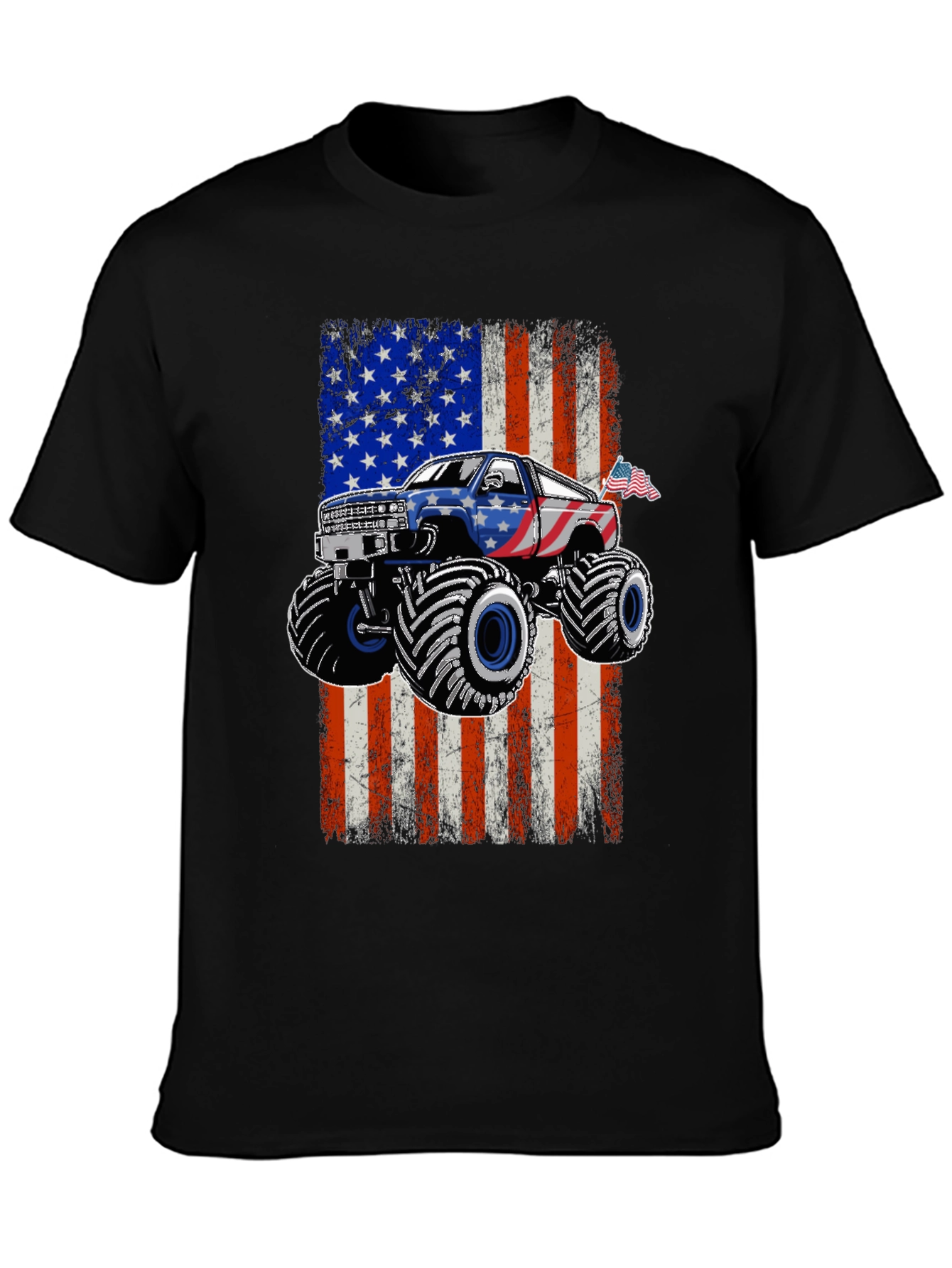 American Flag Monster Truck Graphic Tee