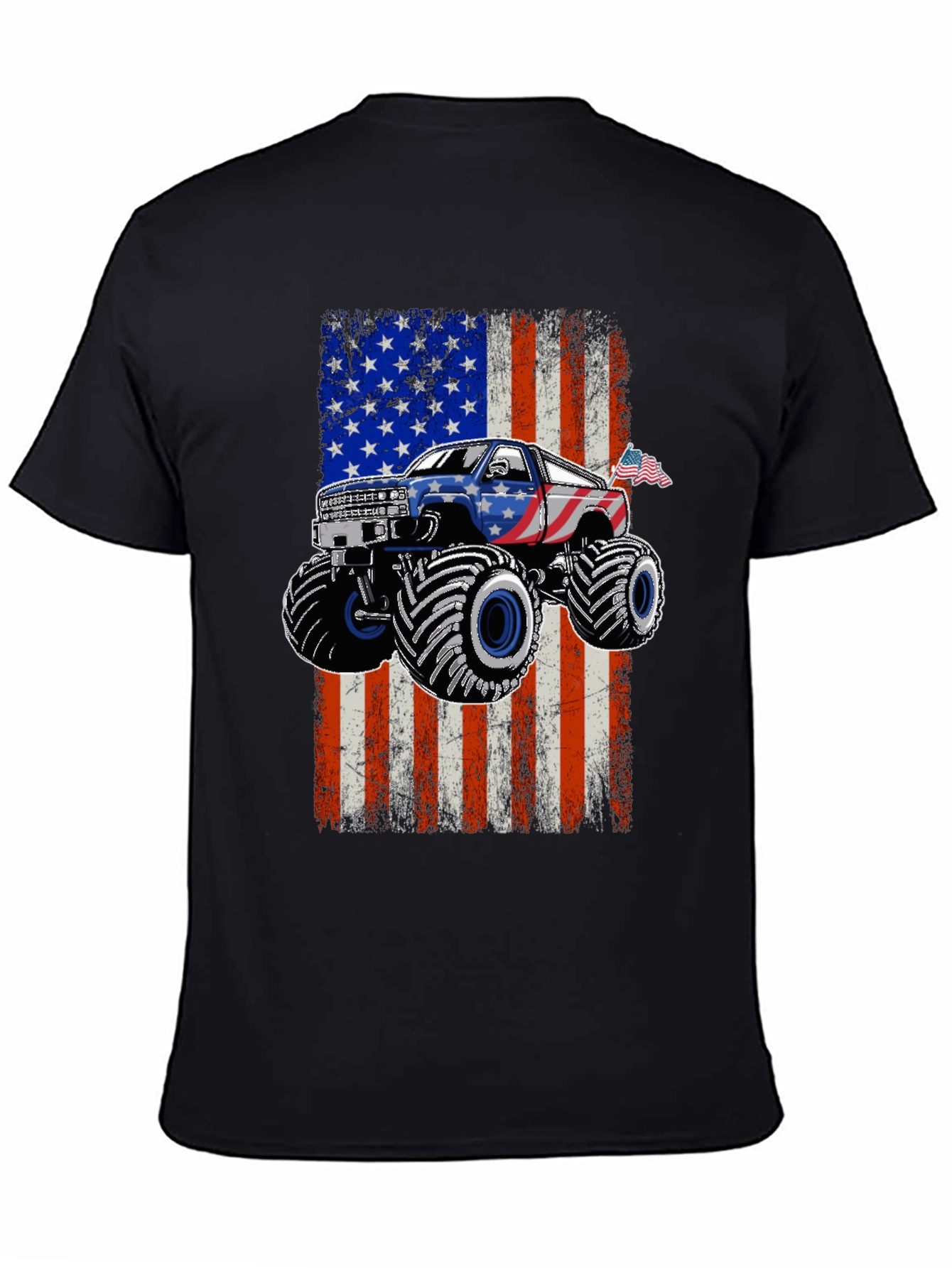 American Flag Monster Truck Graphic Tee