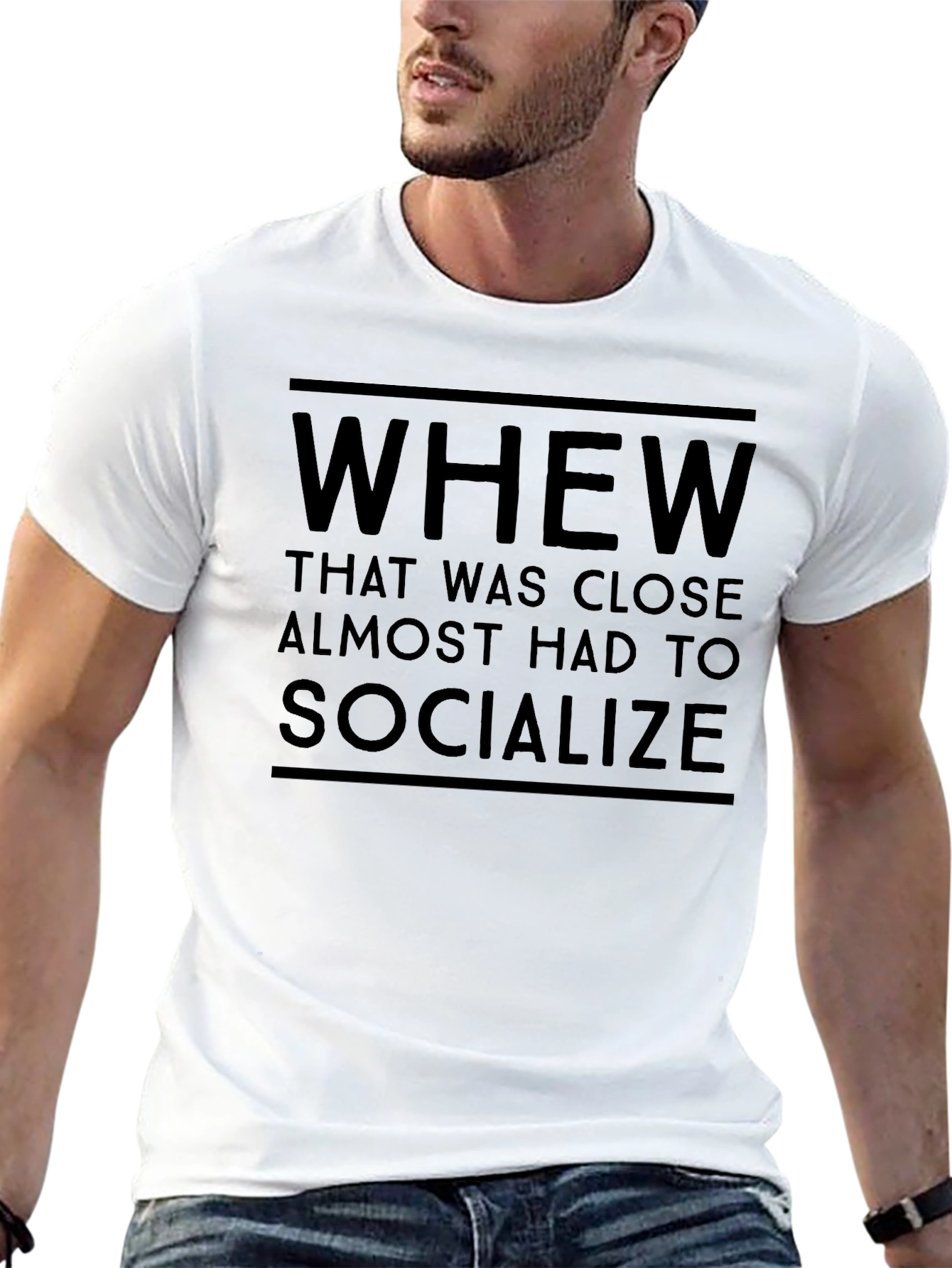 Whew Socialize Funny Black T-Shirt