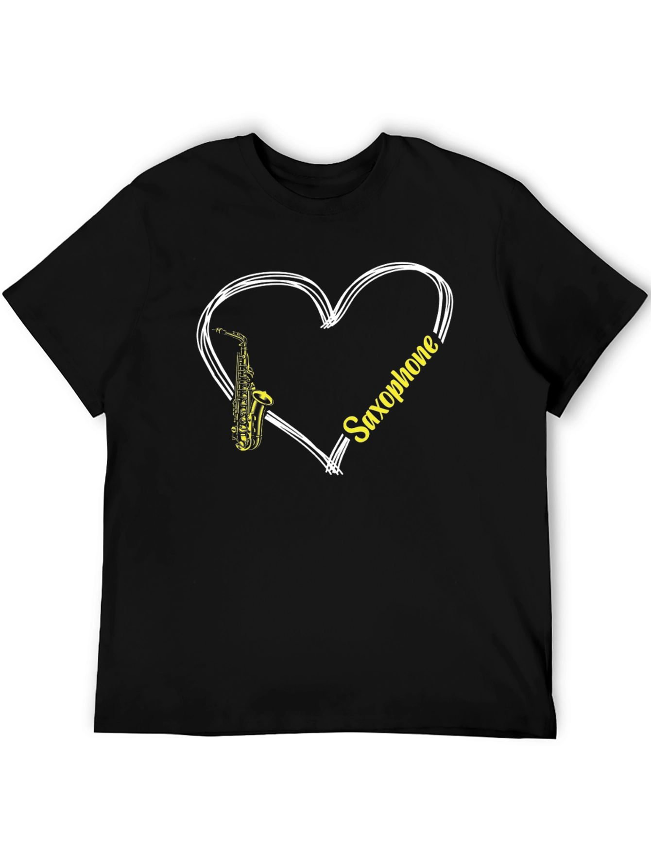 Saxophone Heart T-Shirt - Music Lover Tee