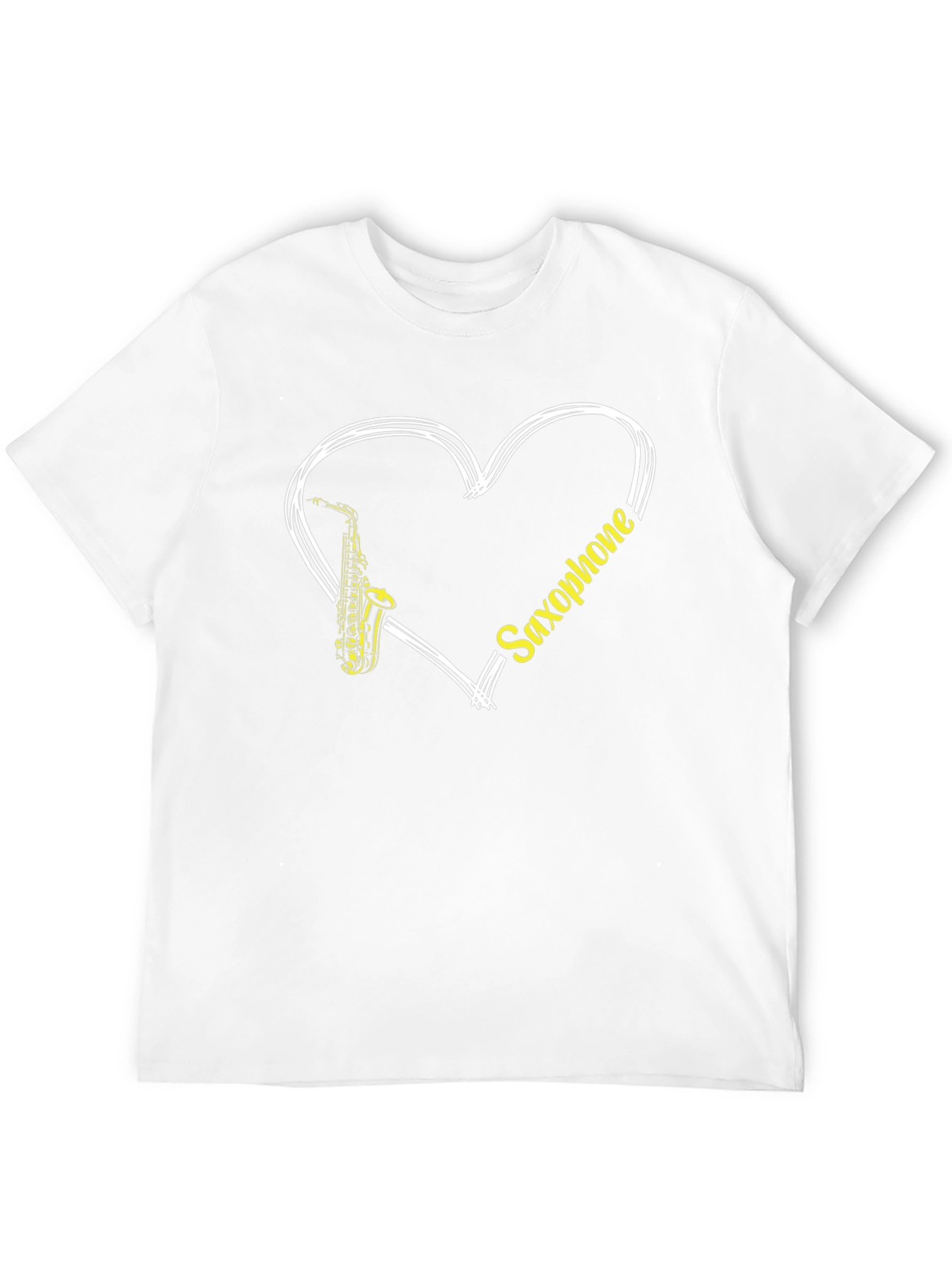 Saxophone Heart T-Shirt - Music Lover Tee
