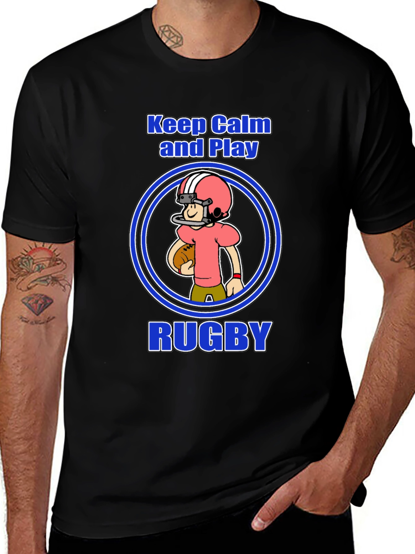 Keep Calm and Play Rugby Graphic Tee