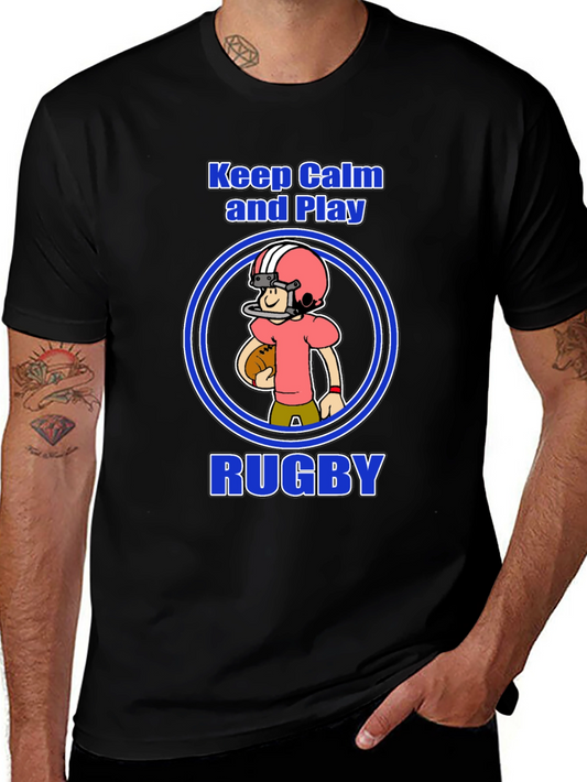 Keep Calm and Play Rugby Graphic Tee