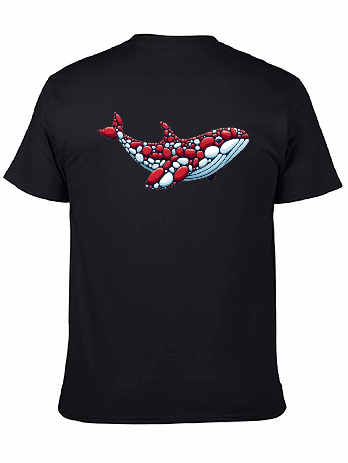 Whale Graphic Tee - Unique Red & White Design