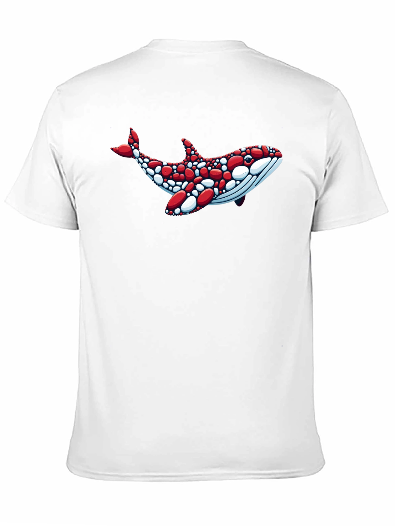 Whale Graphic Tee - Unique Red & White Design