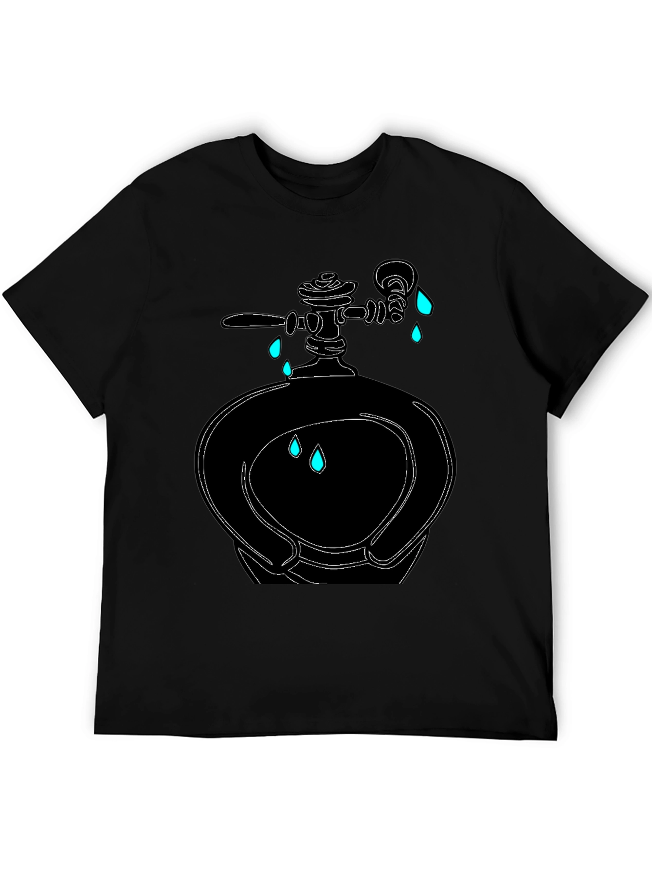 Leaky Urinal Graphic Tee - Mens Black T-Shirt